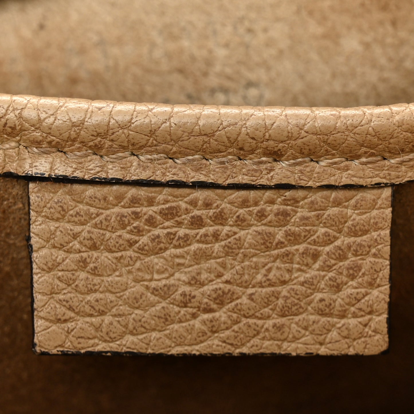 Drummed Calfskin Nano Luggage Dune
