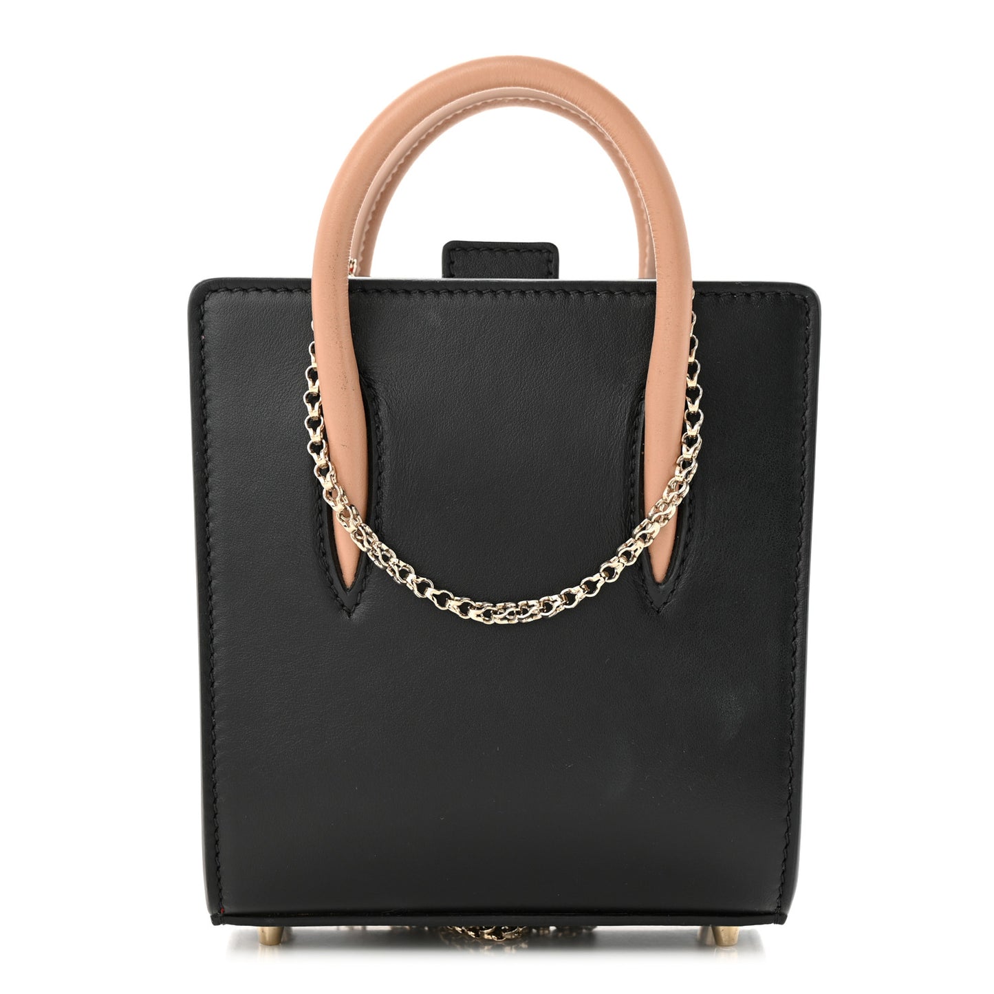 Calfskin Patent Leopard Studded Nano Paloma Black