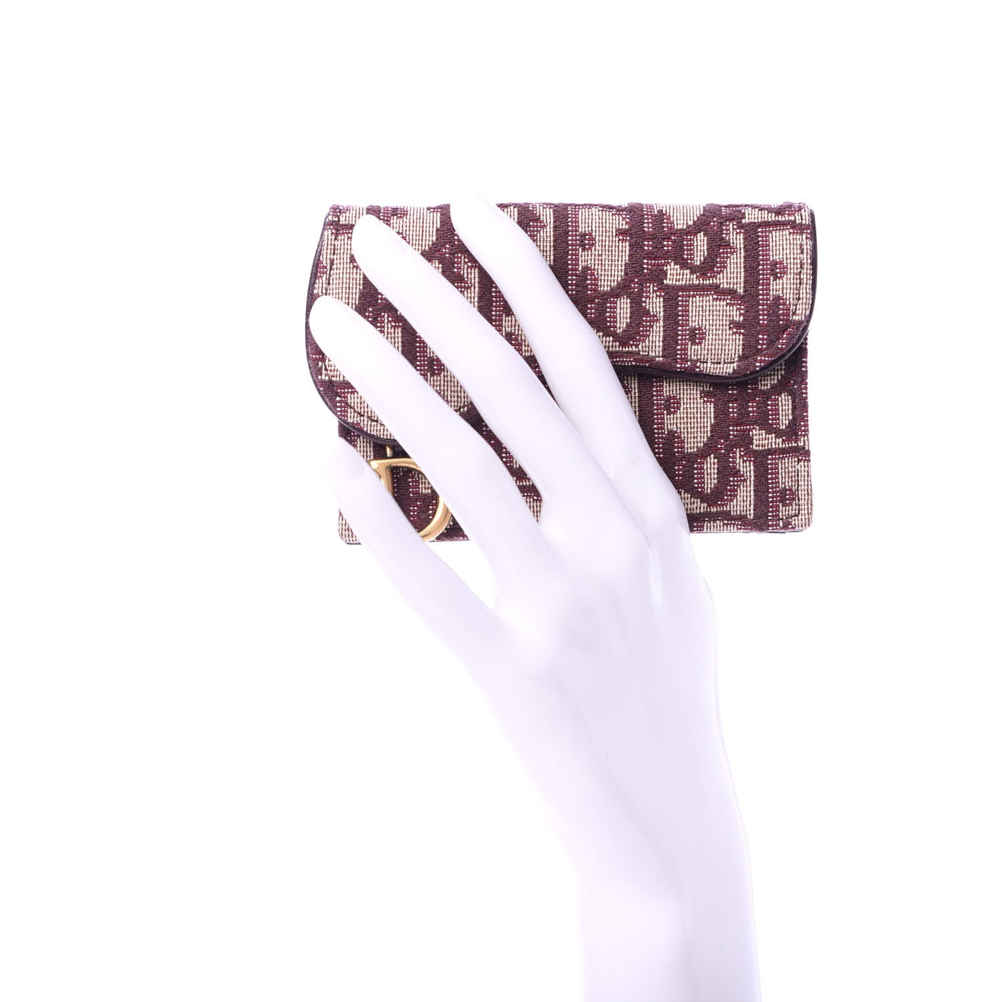Oblique Saddle Card Holder Bordeaux