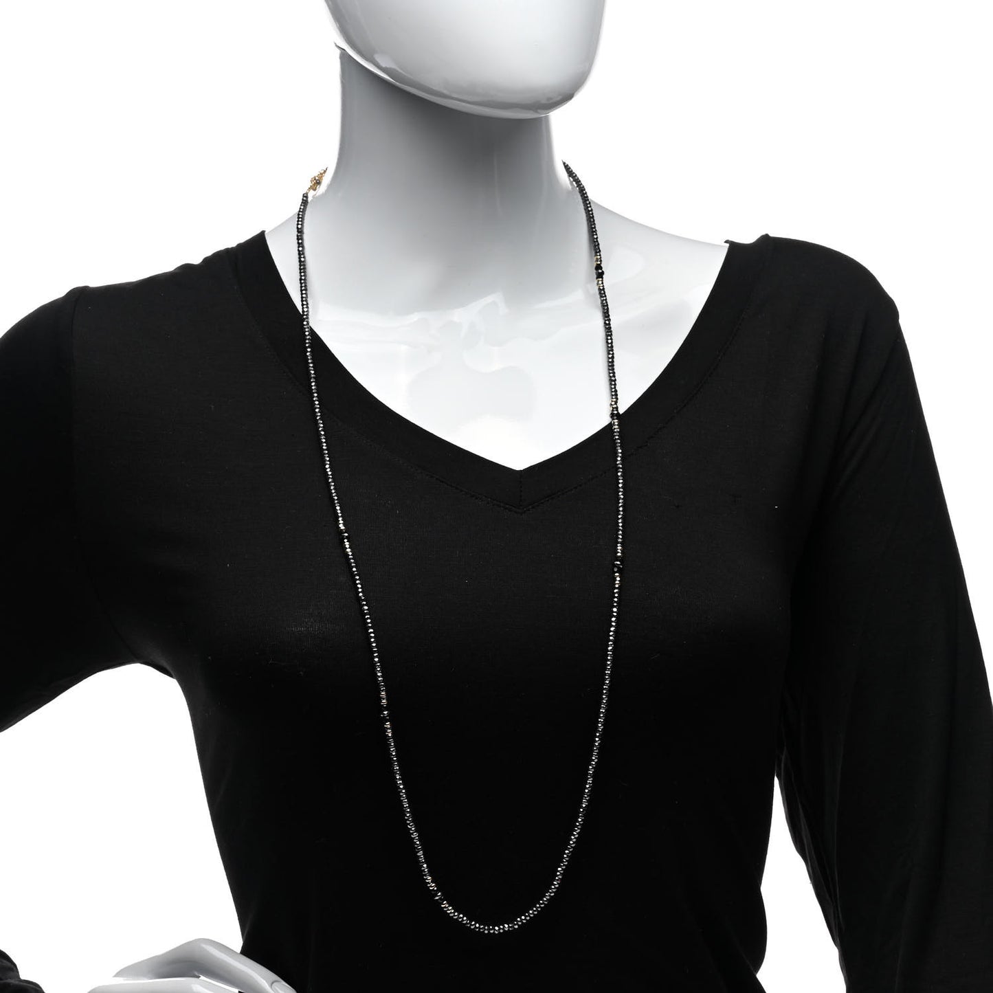 18K Yellow Gold Hematine Black Onyx Cable Berries Tweejoux Necklace 36"
