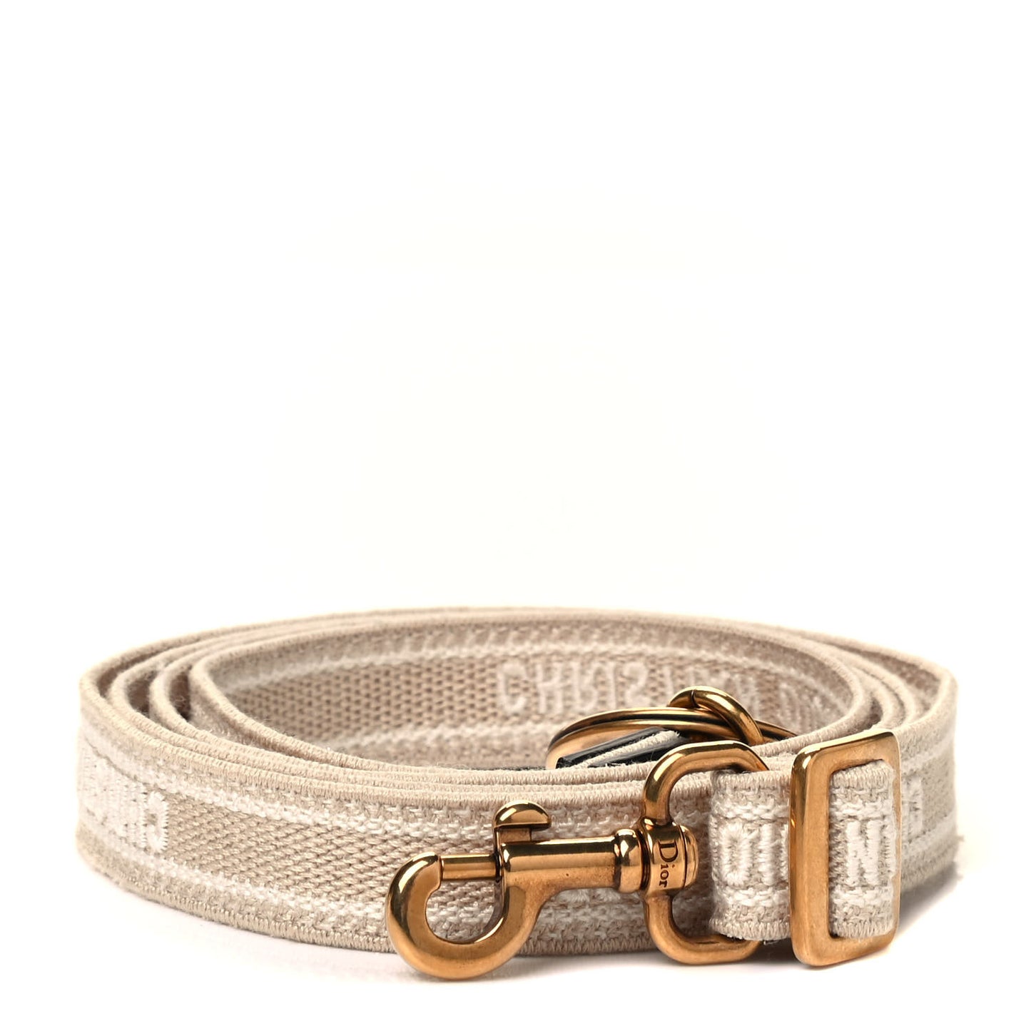 Canvas Embroidered Micro Adjustable Shoulder Strap Beige