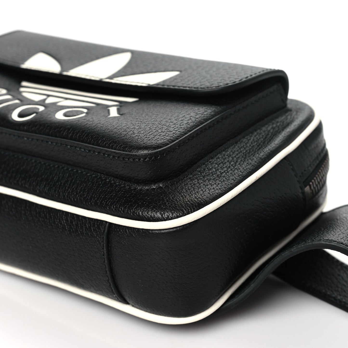 X ADIDAS Textured Dollar Calfskin Belt Bag Black