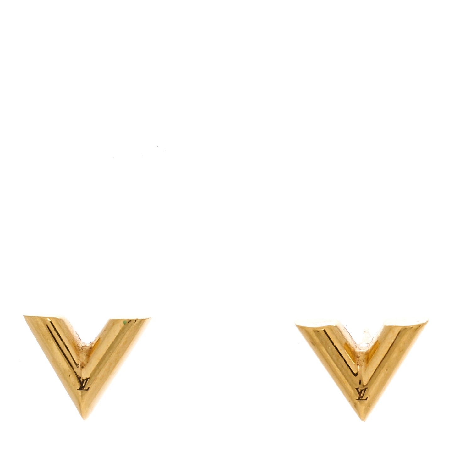 Brass Essential V Stud Earrings Gold
