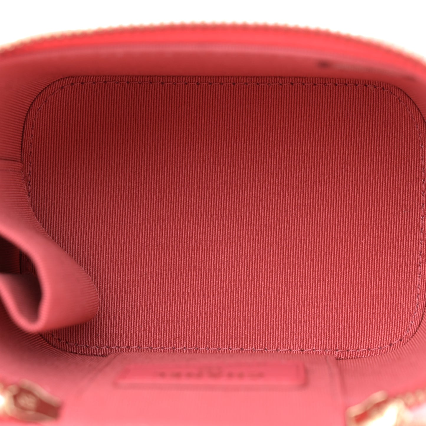 Lambskin Quilted Pearl Crush Mini Vanity Case With Chain Dark Pink