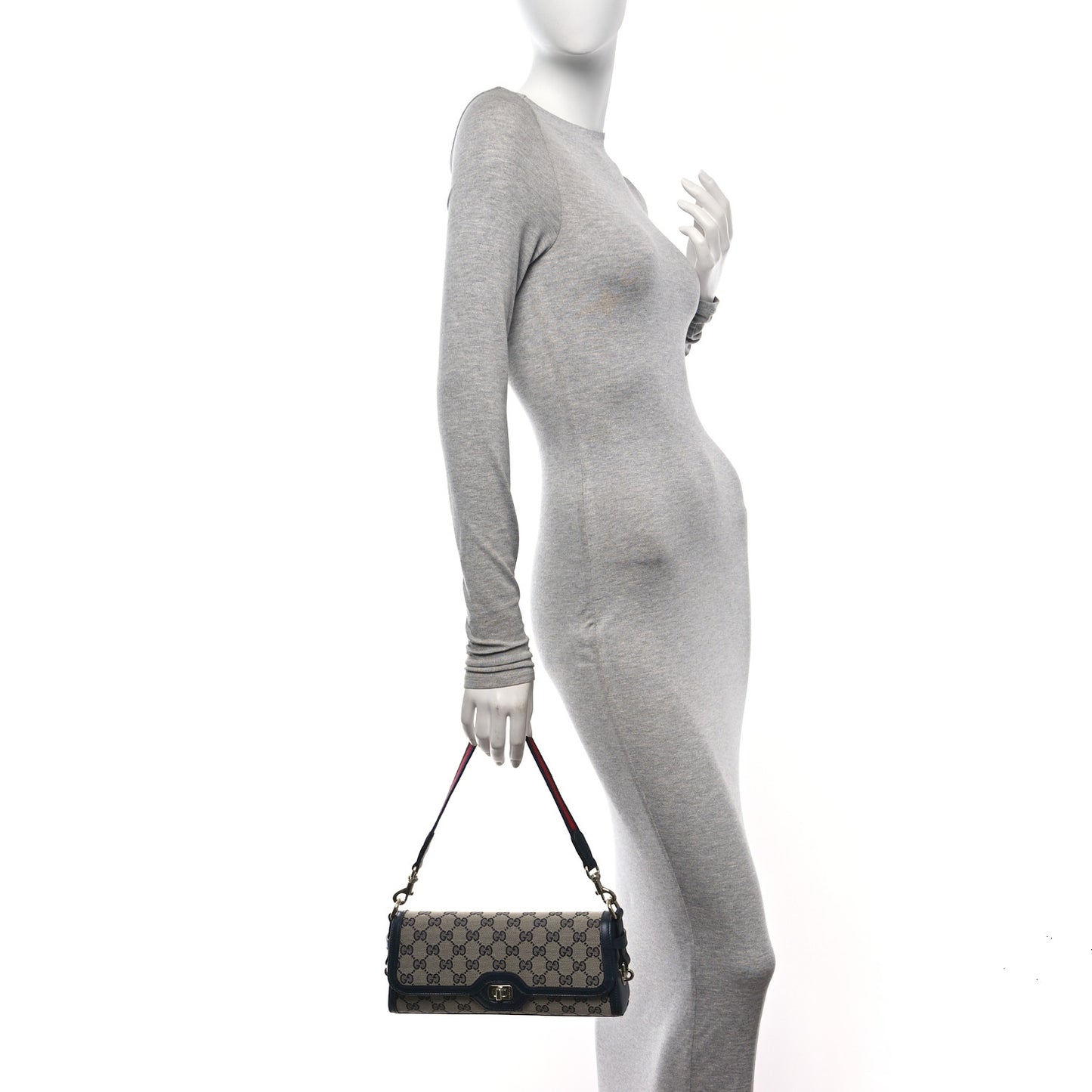 GG Monogram Small Luce Shoulder Bag Beige Blue