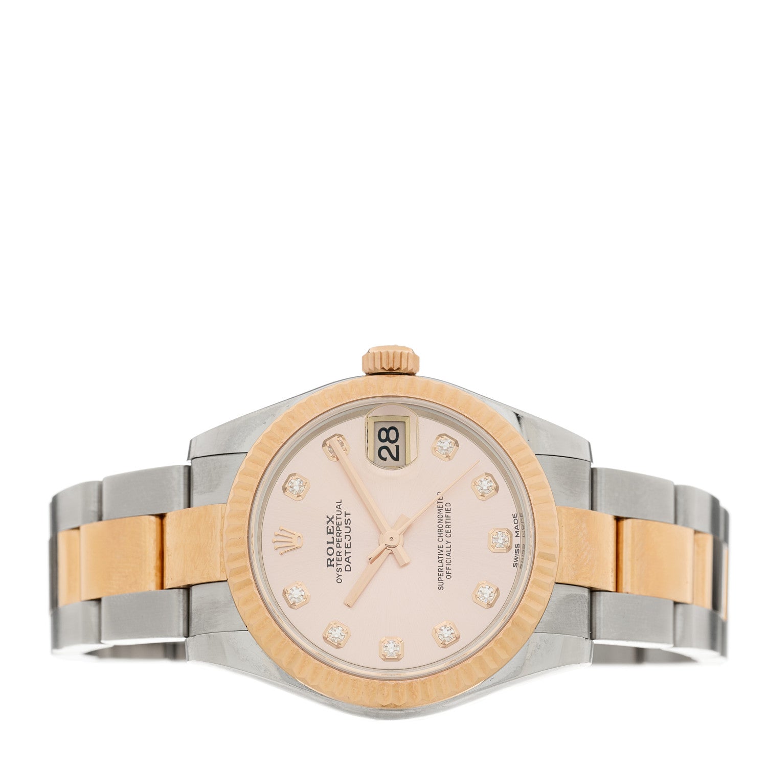 Rolex Stainless Steel 18K Everose Gold Diamond 31mm Oyster Perpetual Datejust Watch Silver 178271 2 of 5