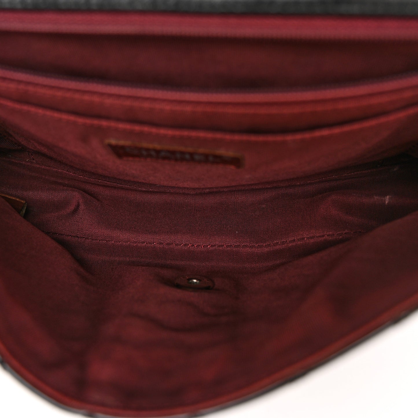 Patent Quilted Secret Label Medium Flap Black