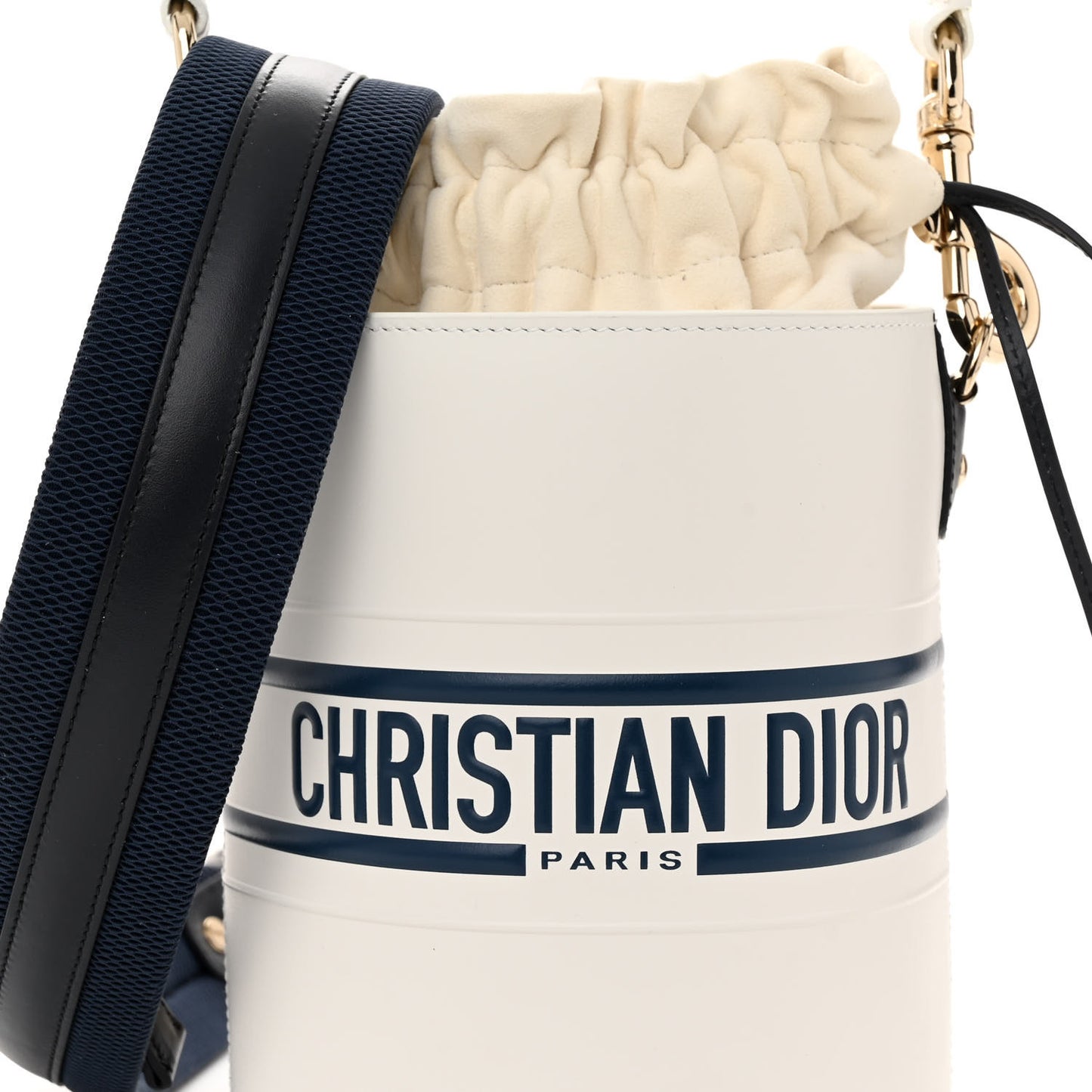 Calfskin Small Dior Vibe Bucket White Blue