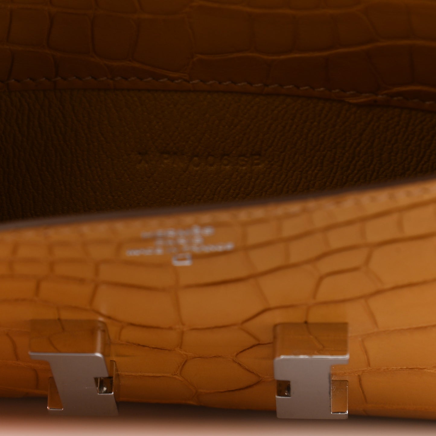 Matte Alligator Verso Constance Long Wallet Paille Sable