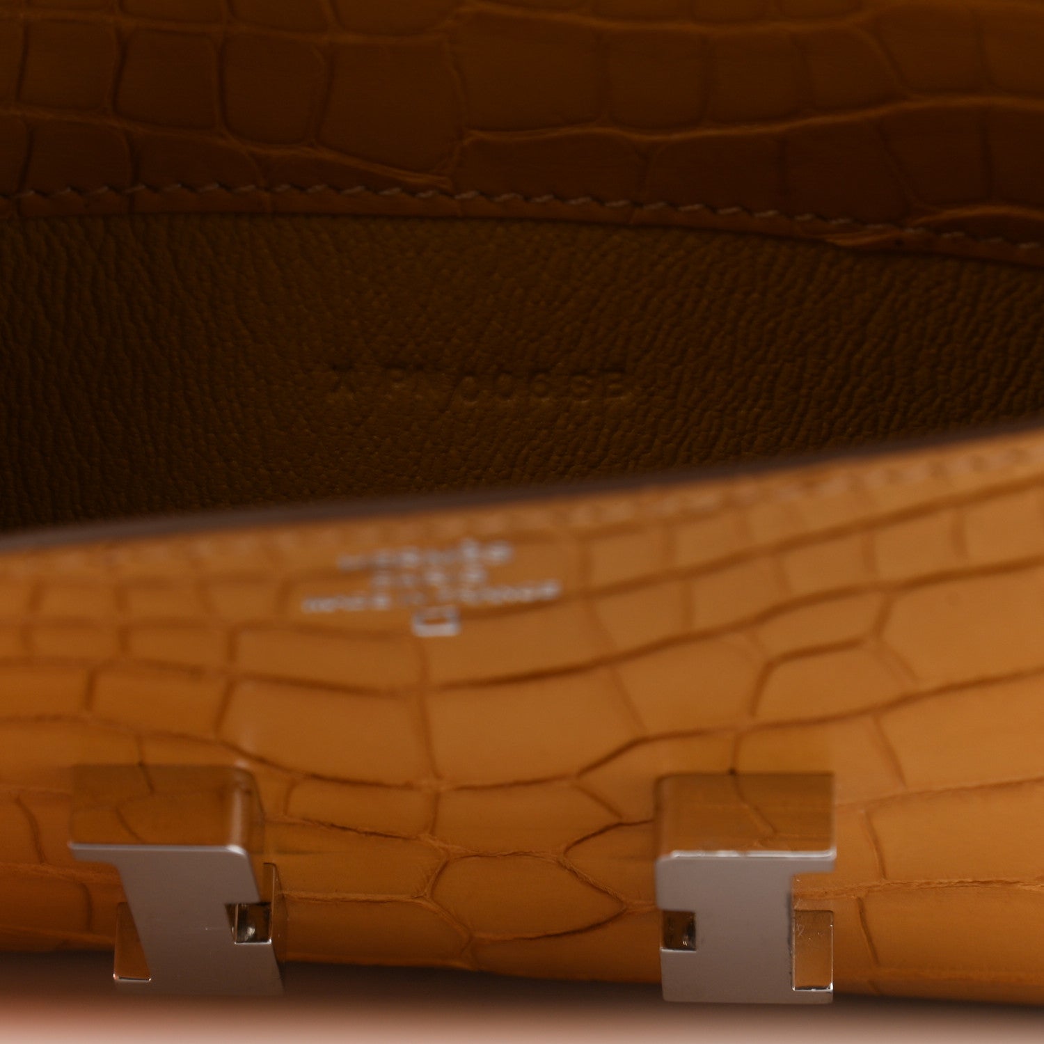 Hermes Matte Alligator Verso Constance Long Wallet Paille Sable 7 of 10