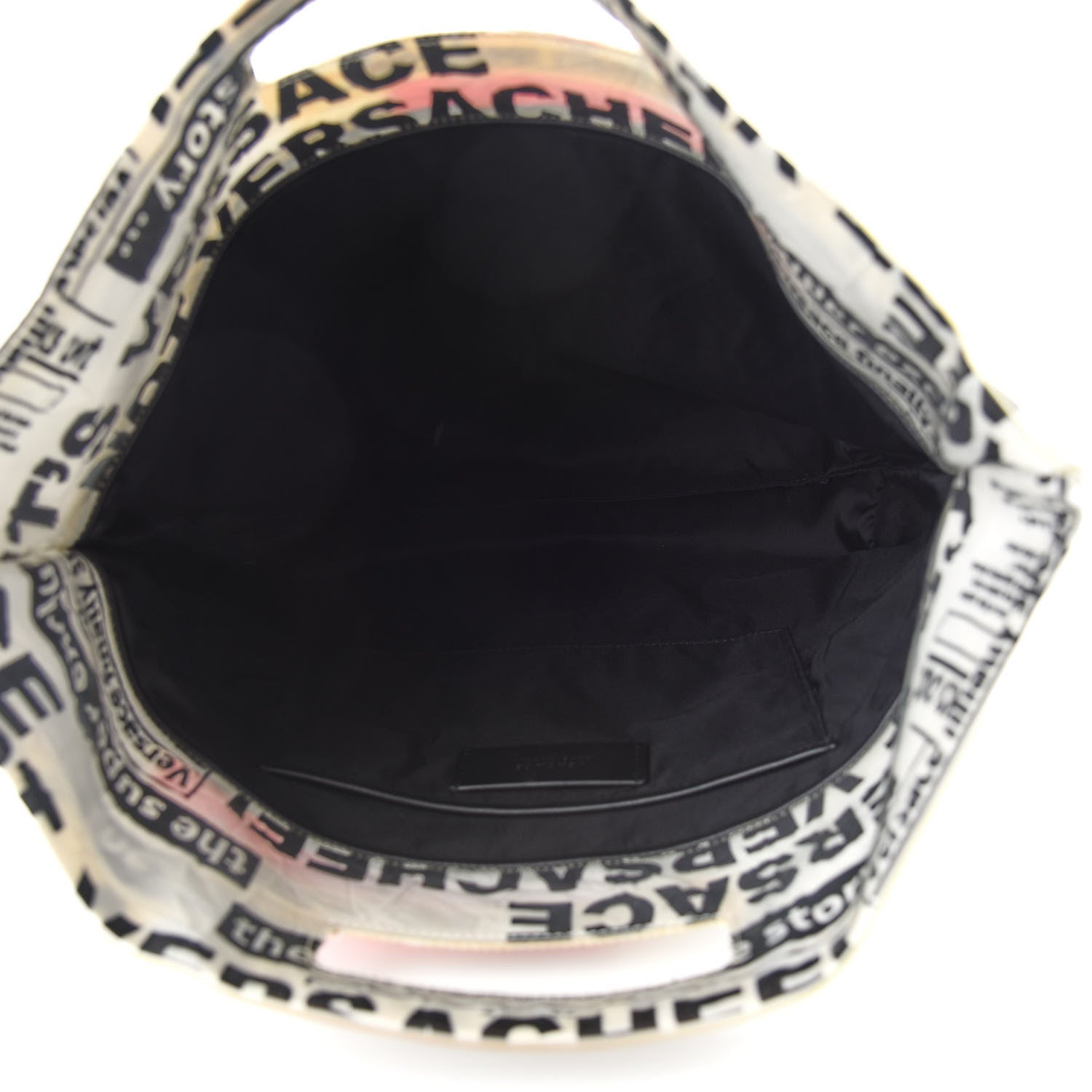 Versace PVC Tabloid Print Shopping Bag White Multicolor 5 of 12