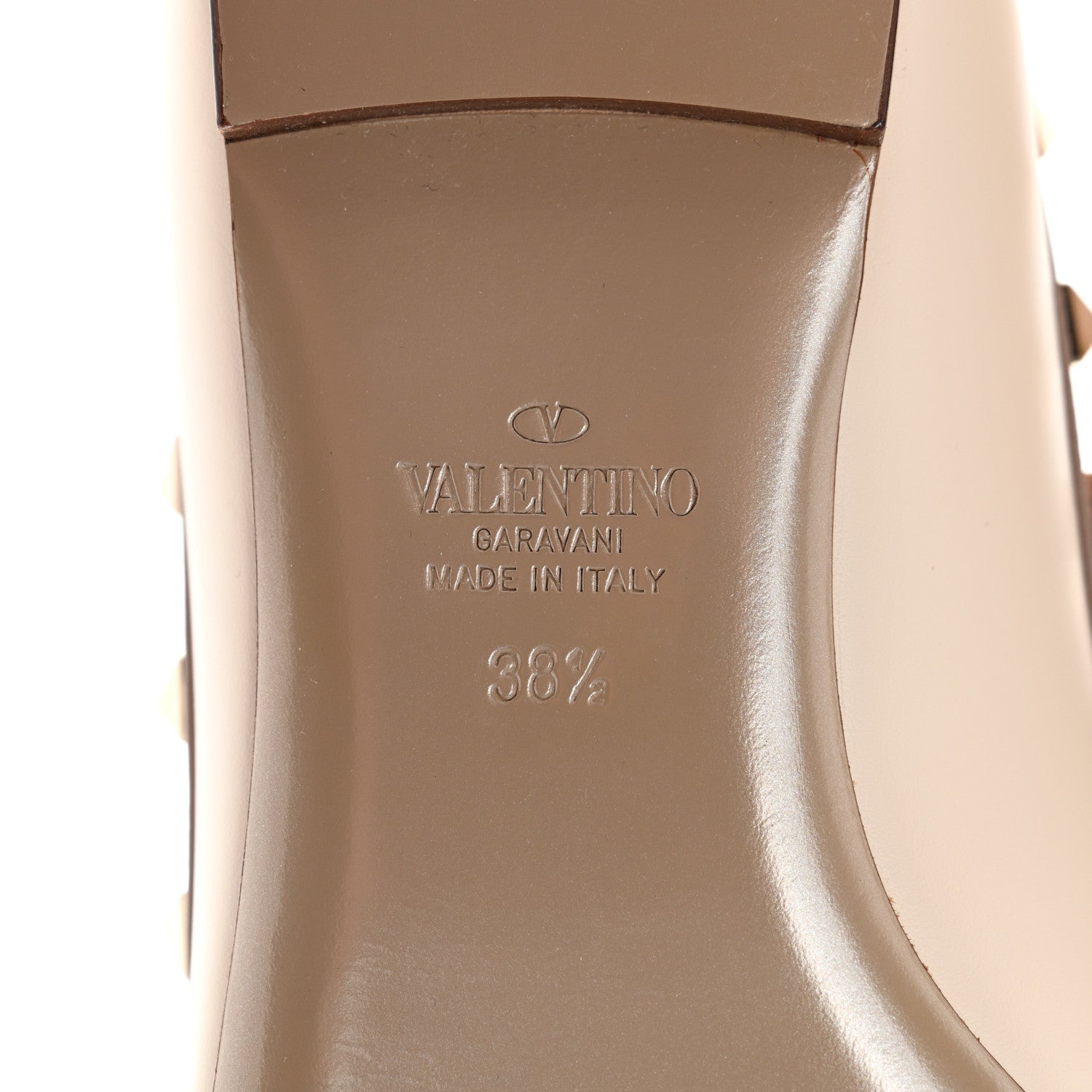 Valentino Garavani Nappa Rockstud Ballerina Flats 38.5 Light 39 Ivory Poudre 6 of 9