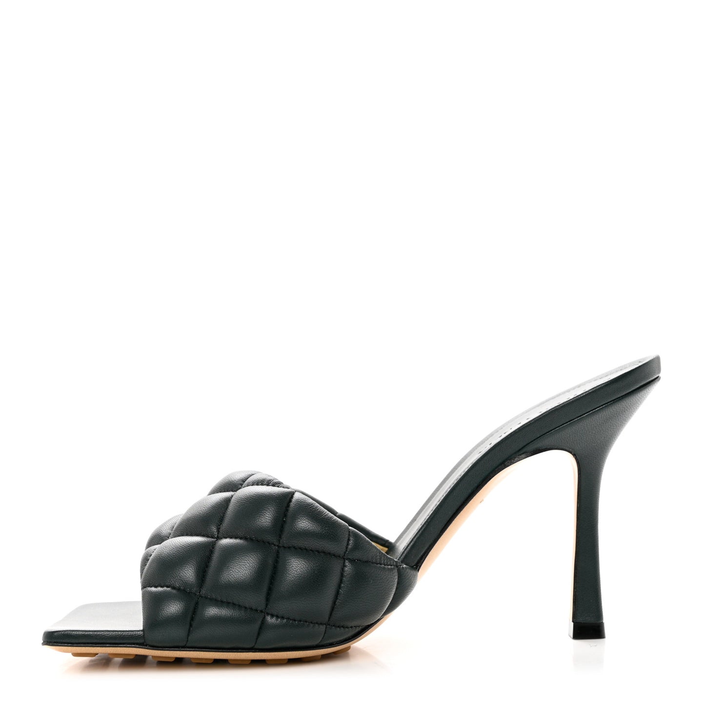 Nappa Matelasse Padded Mule Sandals 38.5 Inkwell