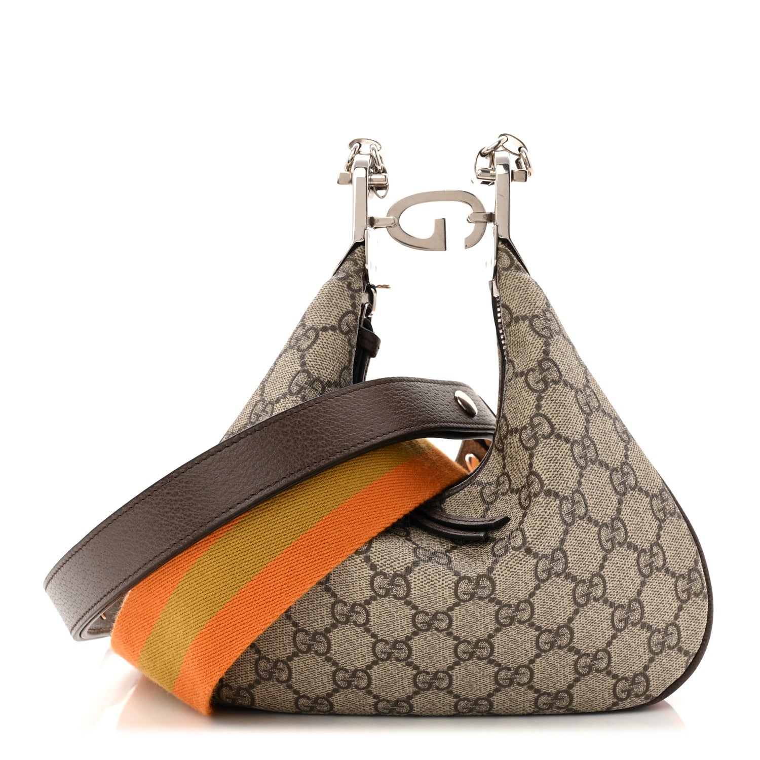 Gucci GG Supreme Monogram Textured Calfskin Web Small 