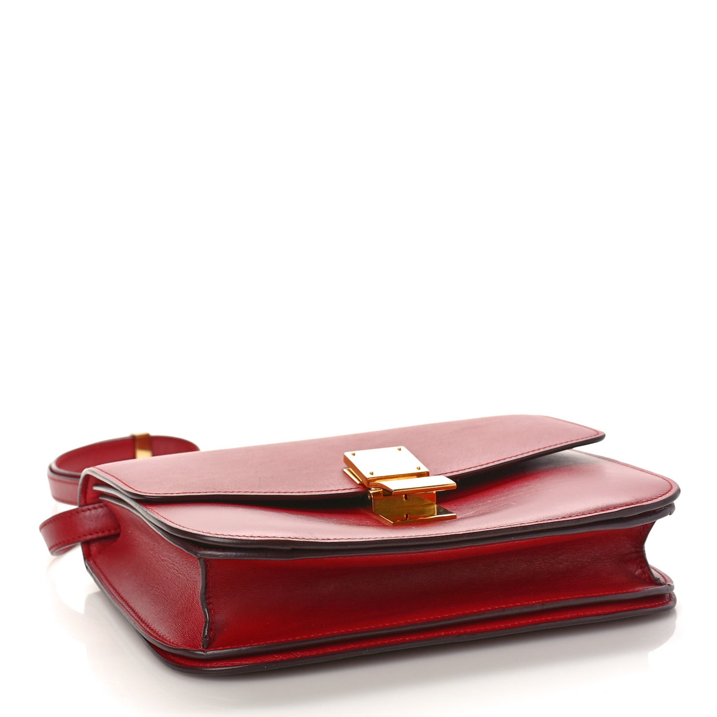 Box Calfskin Medium Classic Box Flap Bag Red