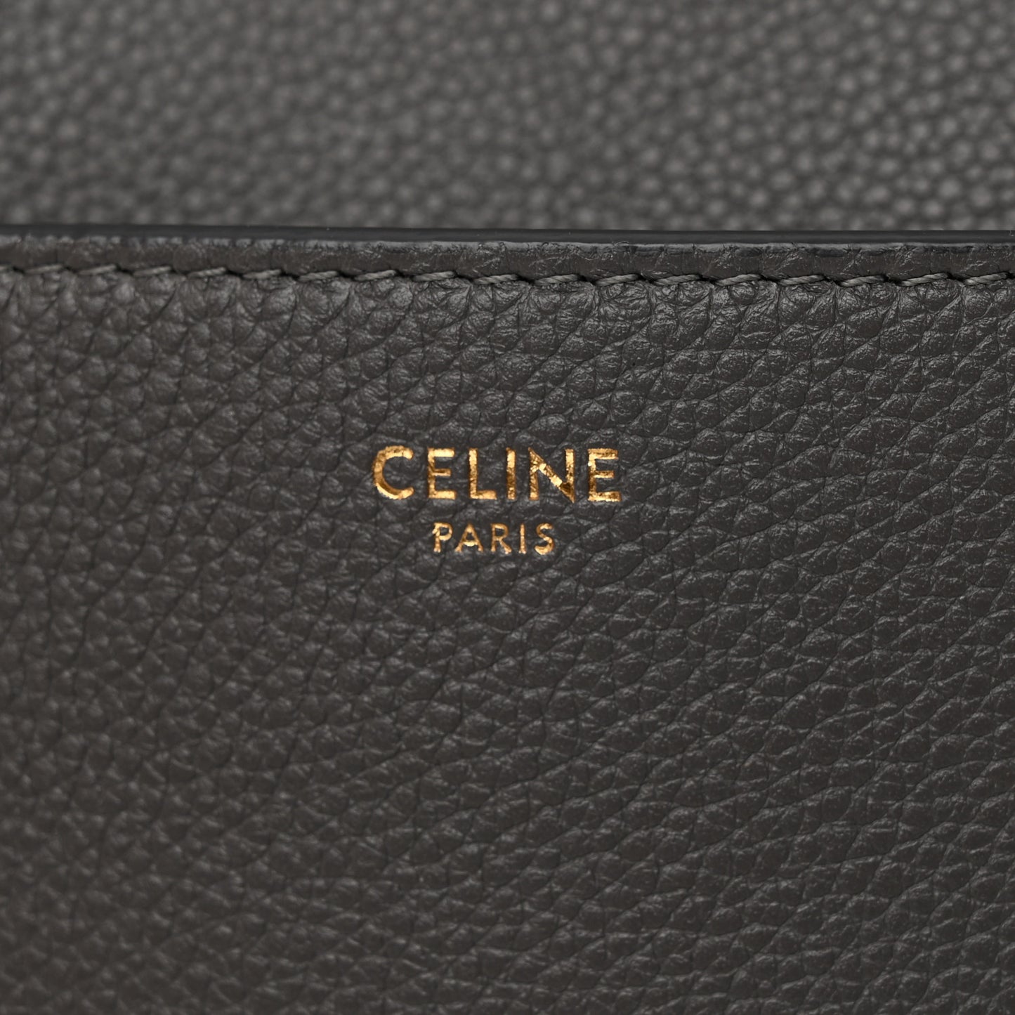 Soft Grained Calfskin Sangle Bucket Bag Grey