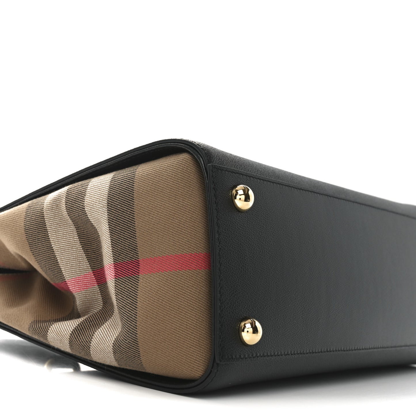 Derby Calfskin House Check Medium Banner Tote Black