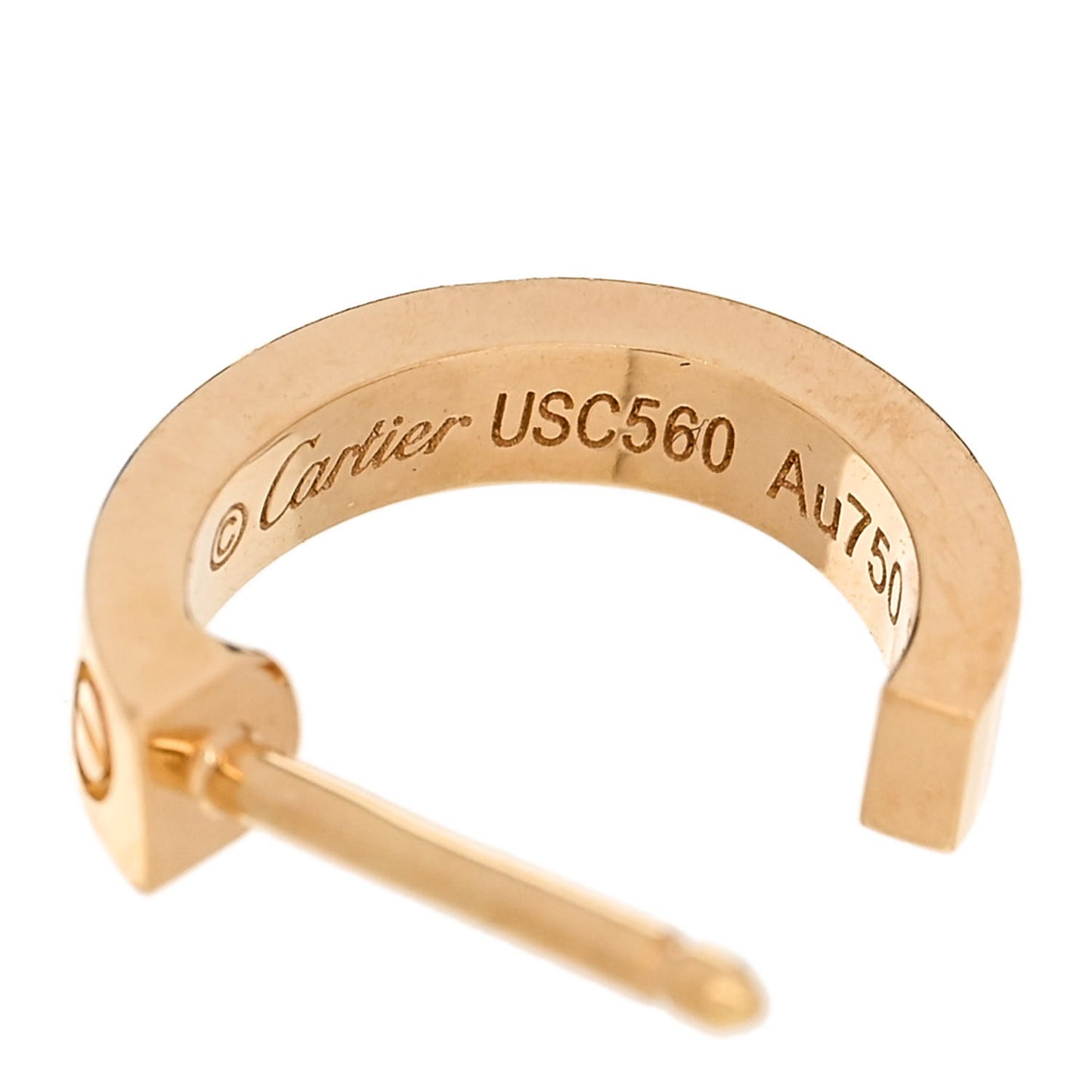 18K Yellow Gold Small LOVE Hoop Earrings
