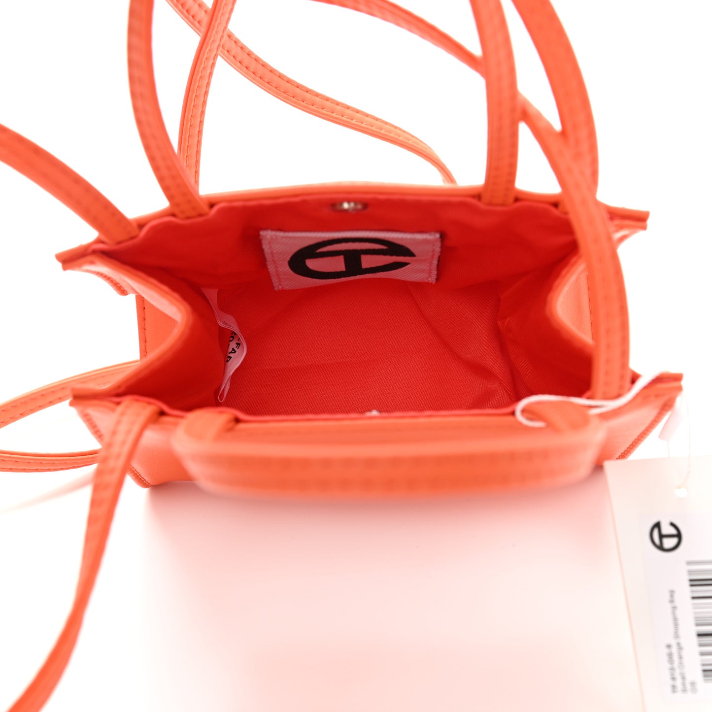 Vegan Leather Small Shopping Bag Orange