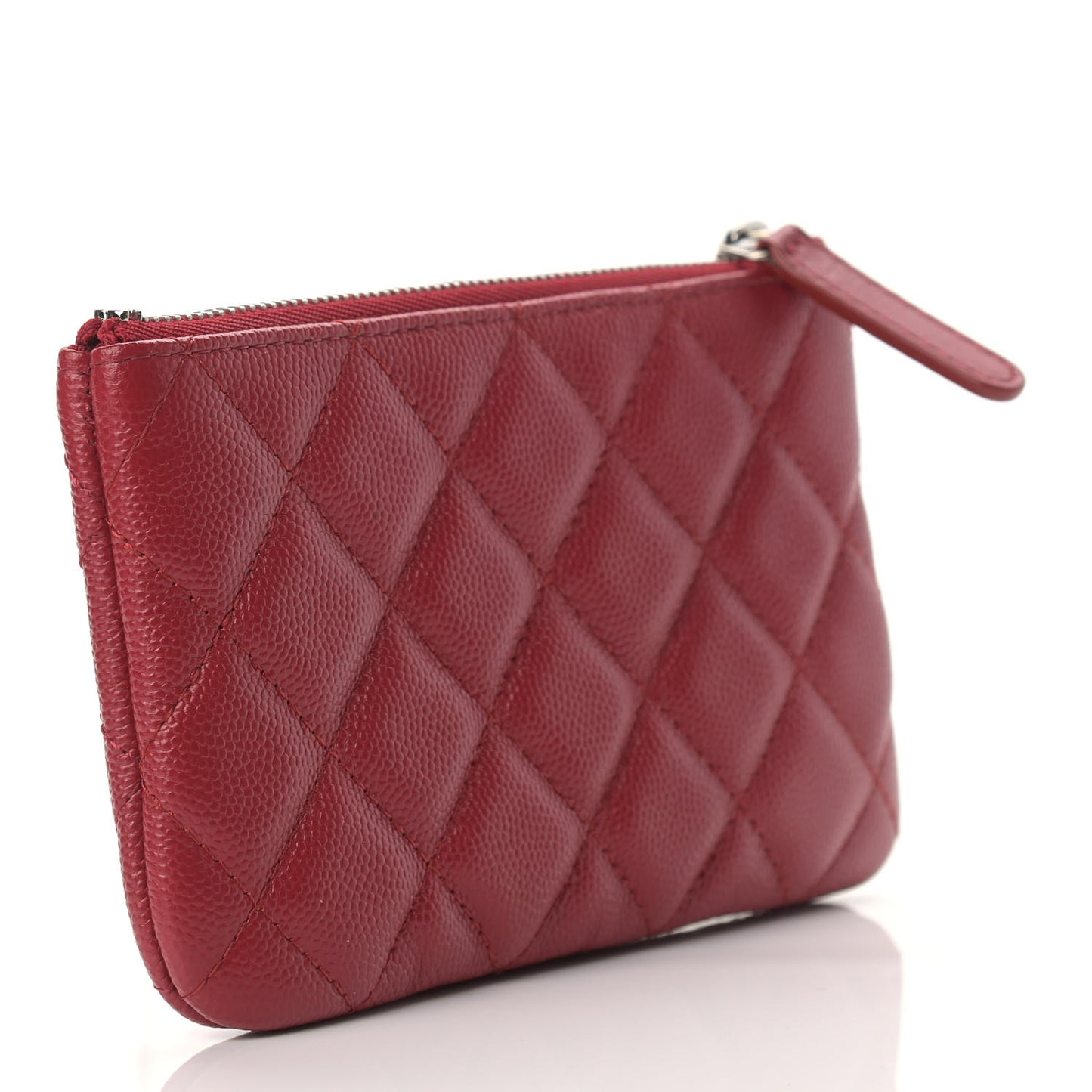 Caviar Quilted Small Cosmetic Case Red