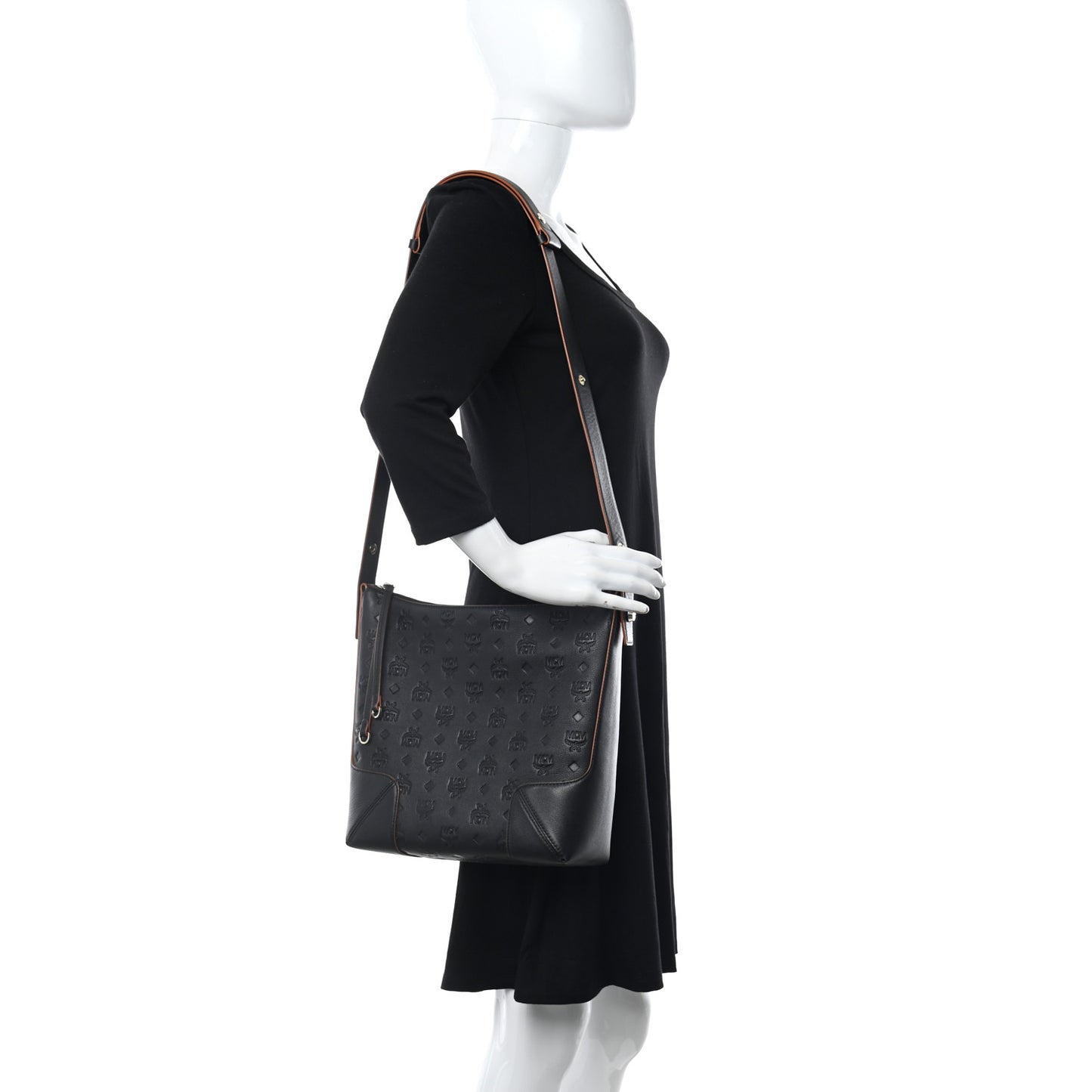 Calfskin Ottomar Monogram Medium Klara Hobo Black
