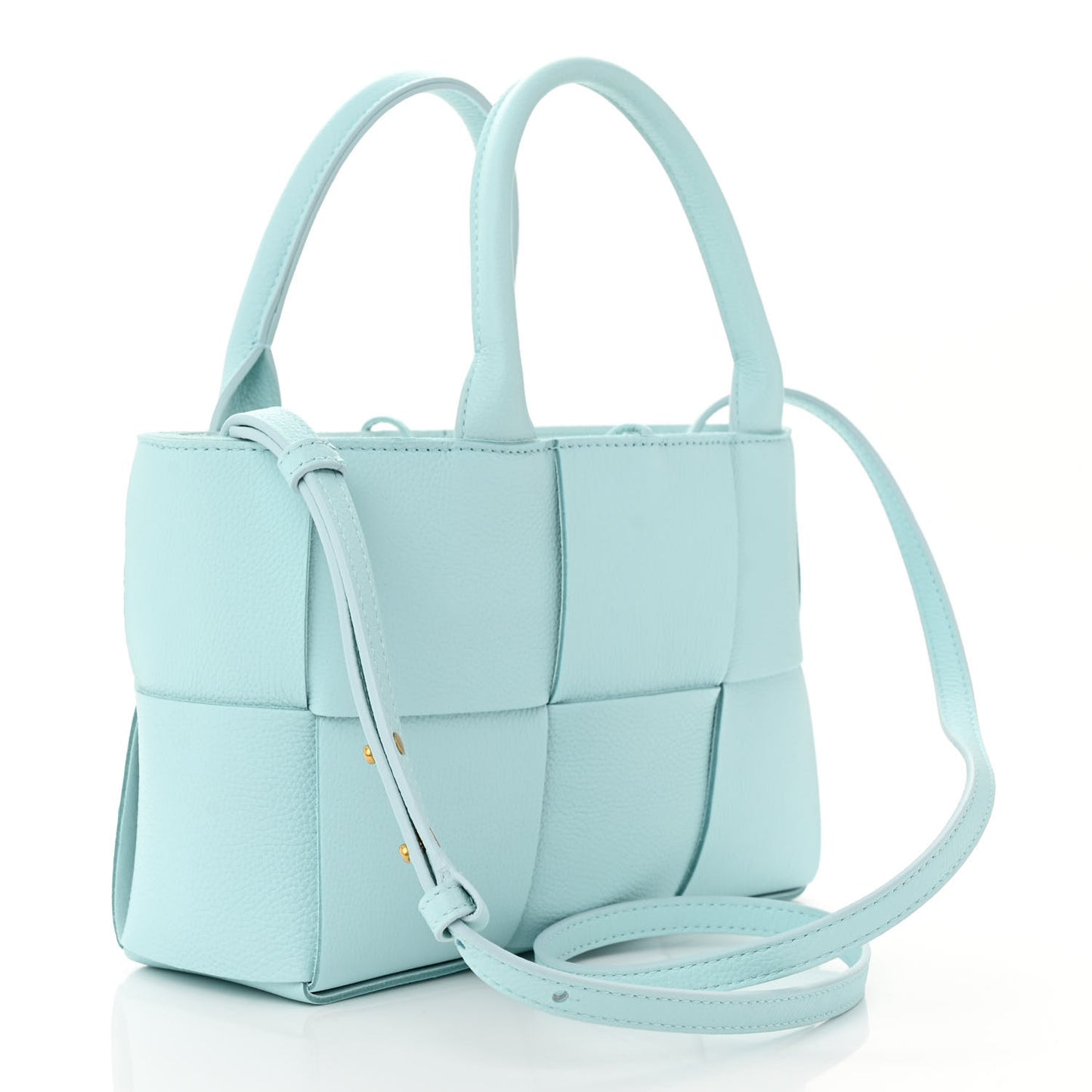Grained Calfskin Maxi Intrecciato Mini Arco Tote Pale Blue