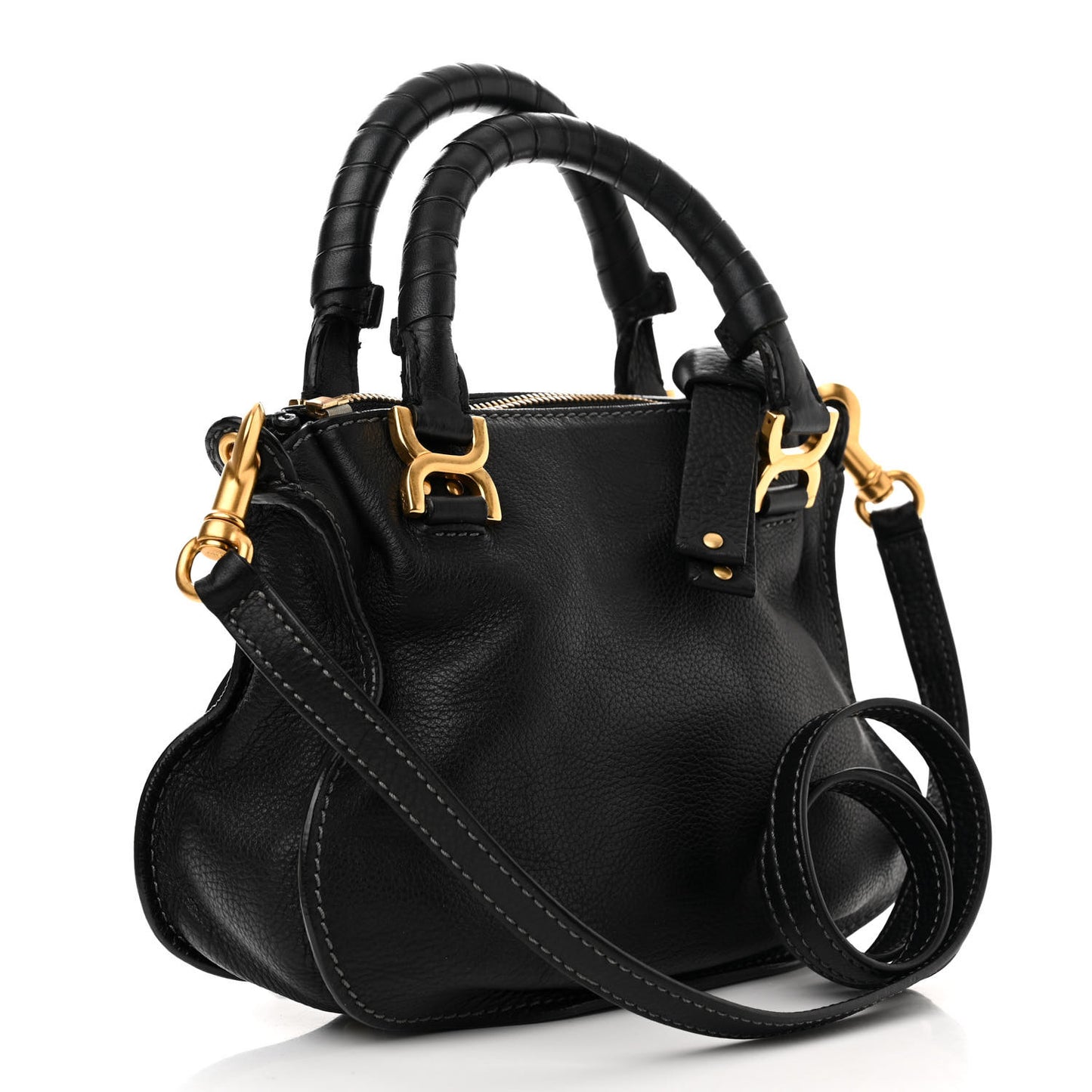 Calfskin Mini Marcie Satchel Black