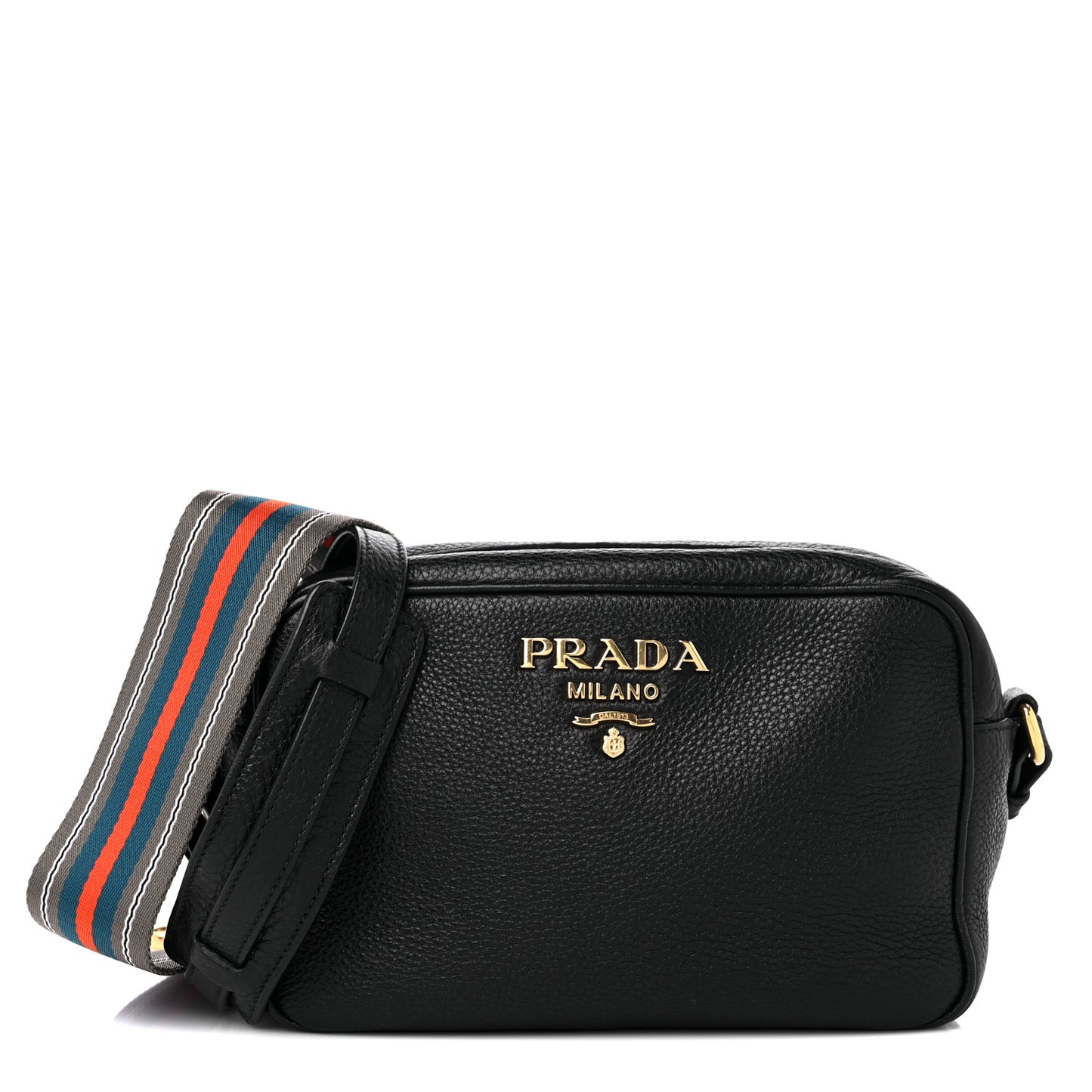 Vitello Daino Camera Crossbody Black