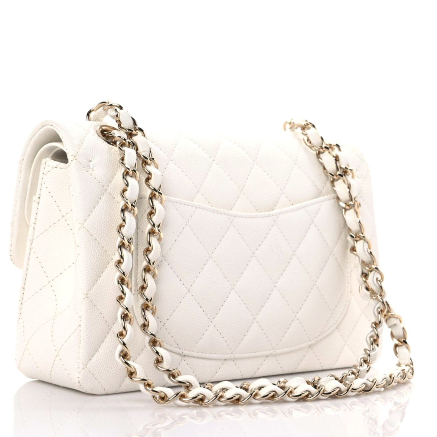 Caviar Quilted Small Double Flap White