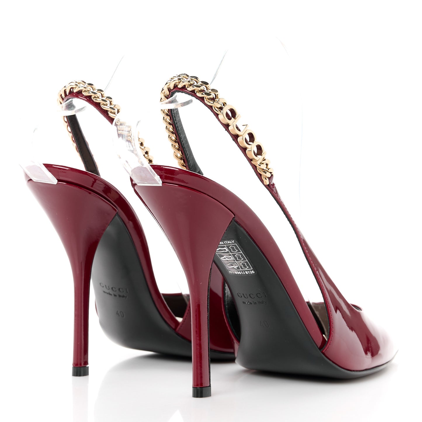 Patent Signoria Slingback Pumps 40 Rosso Ancora