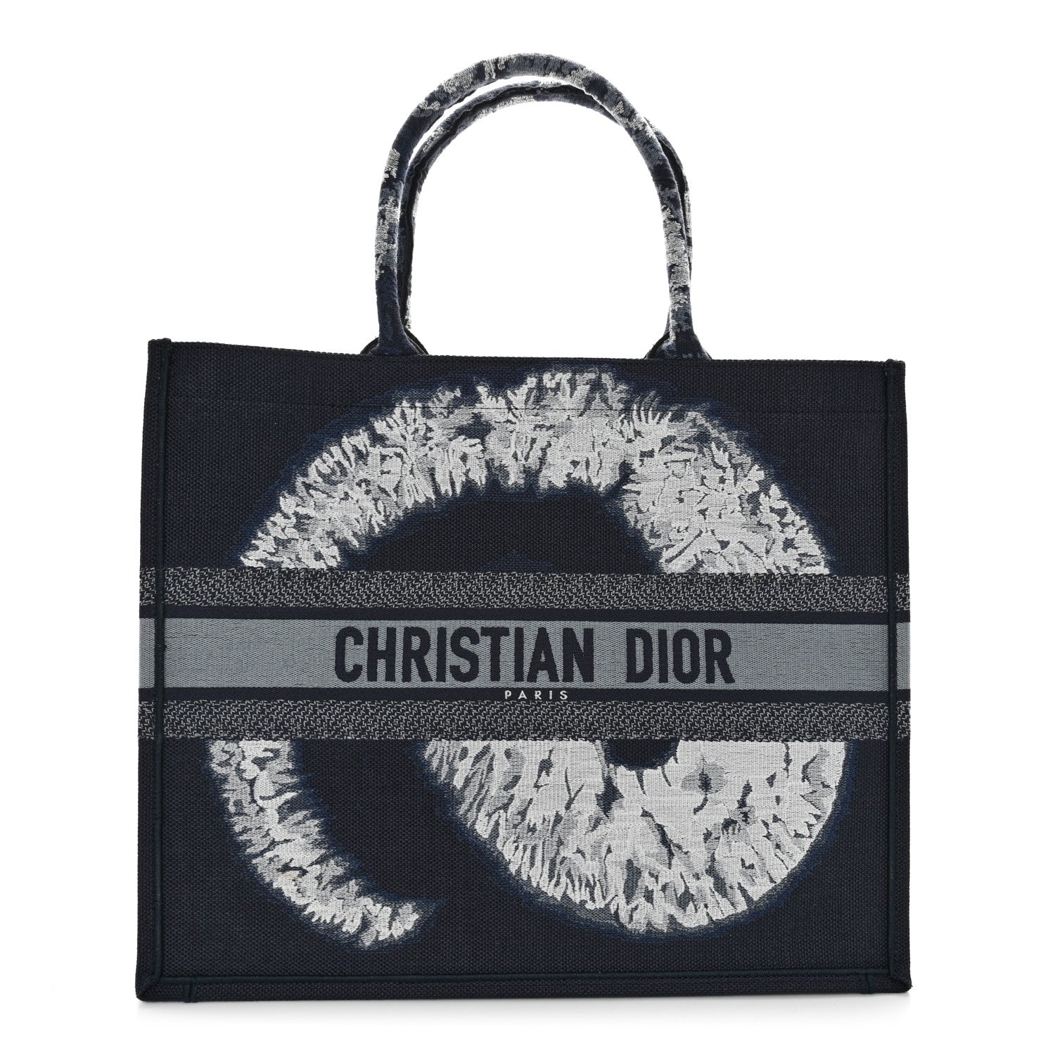 Christian Dior Canvas Embroidered Tie Dye Book Tote Blue Multicolor 1 of 12