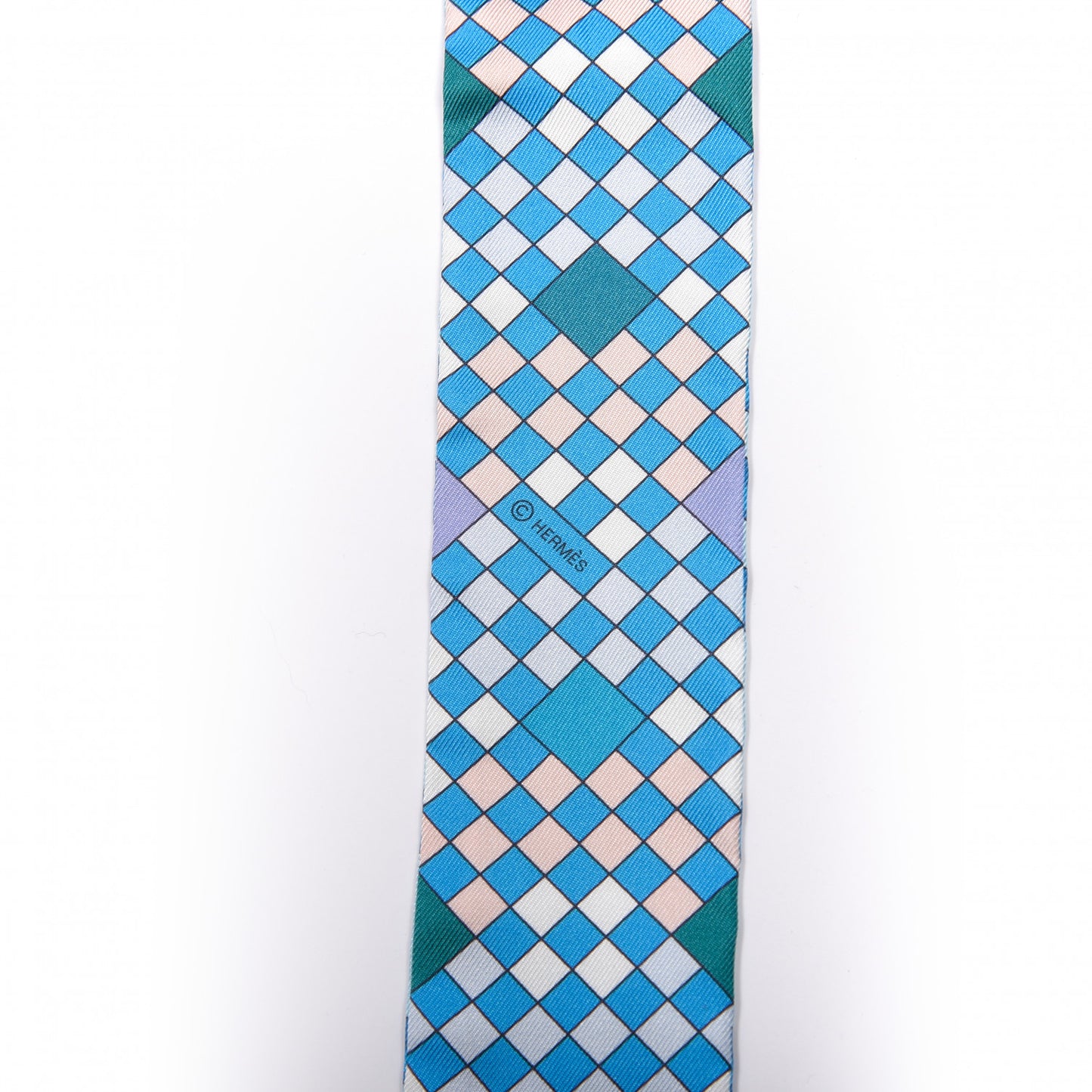 Silk Colliers De Chiens Remix Twilly White Turquoise