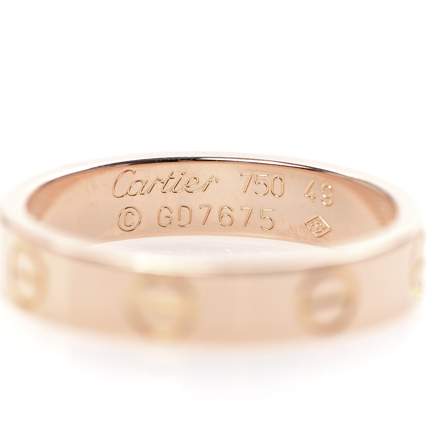 18K Pink Gold 3.5mm LOVE Wedding Band Ring 49 4.75