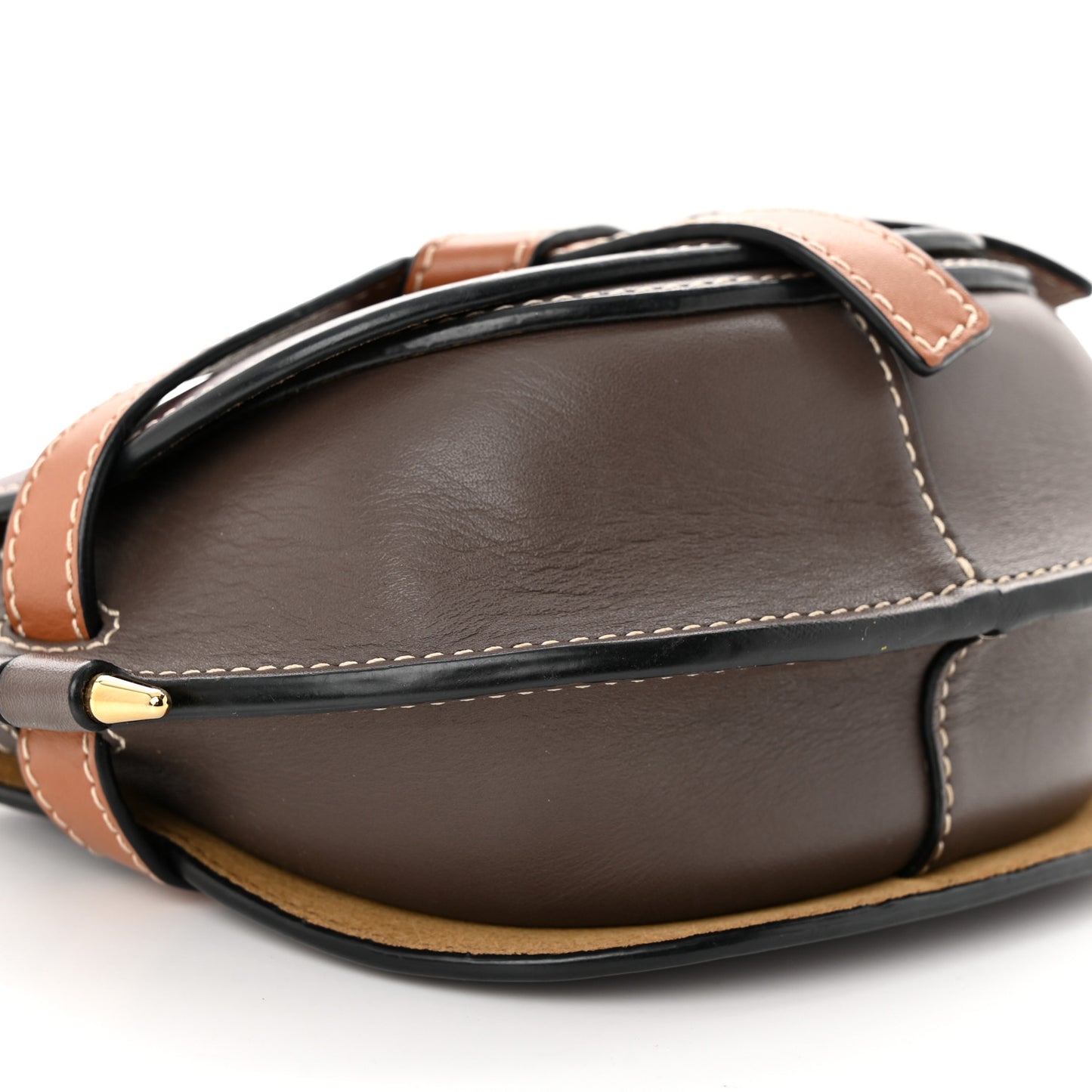 Calfskin Small Gate Crossbody Bag Oxblood Tan