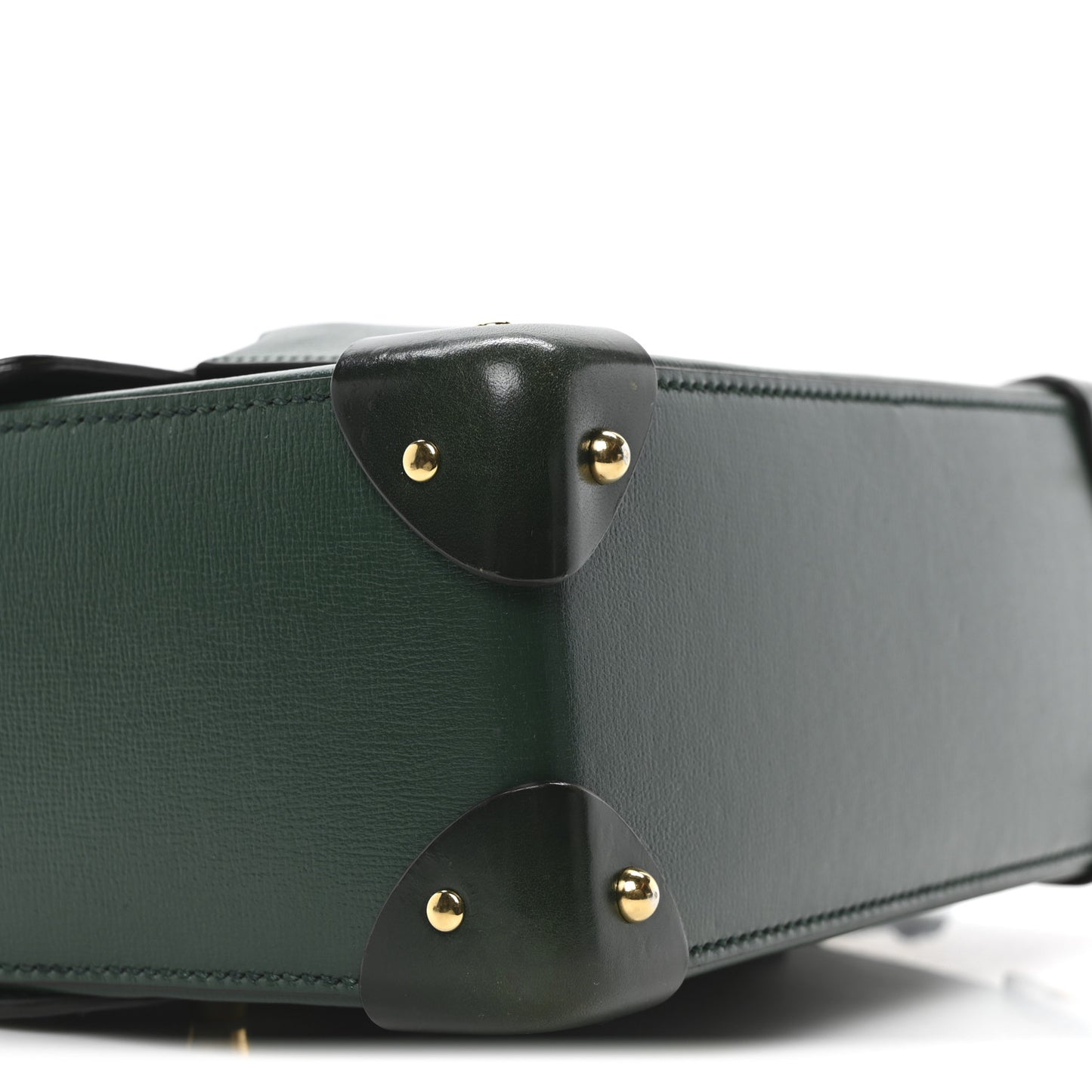 Azalea Calfskin Small Padlock Bamboo Shoulder Bag Vintage Green