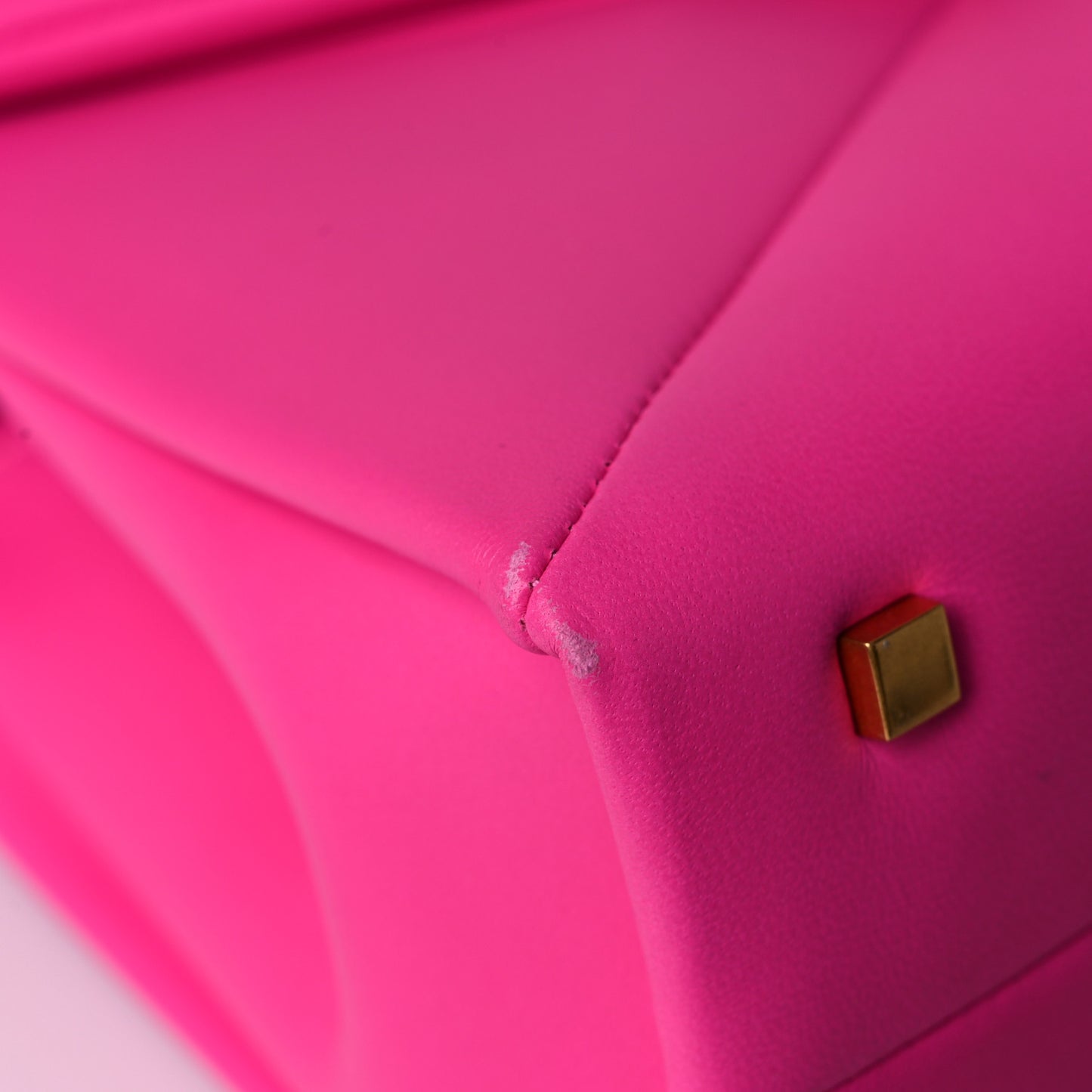 Nappa Small One Stud Top Handle Bag Pink PP