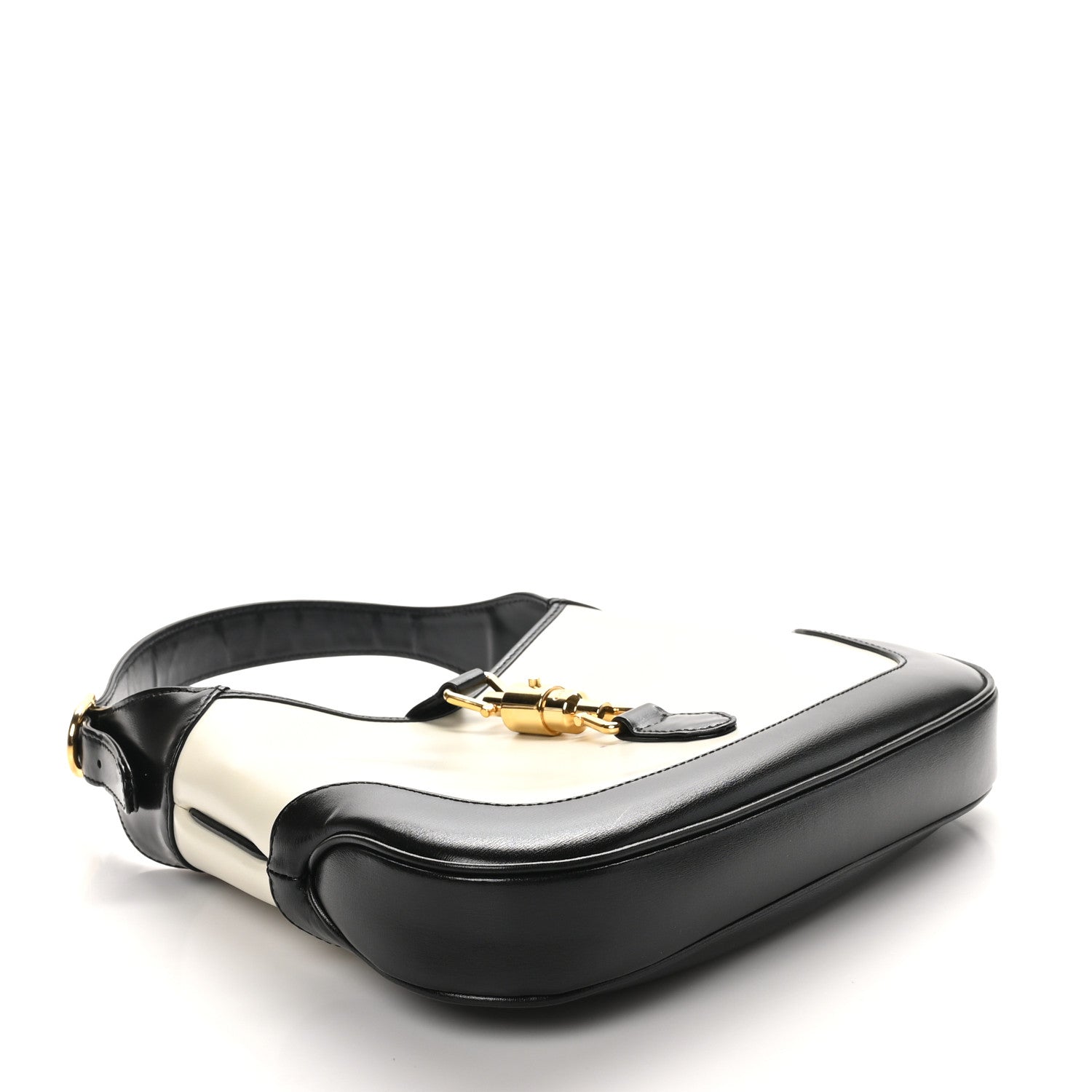 Gucci Boarded Dyana Lux Calfskin Bi-Color Small Jackie 1961 Hobo Mystic White Black 4 of 13