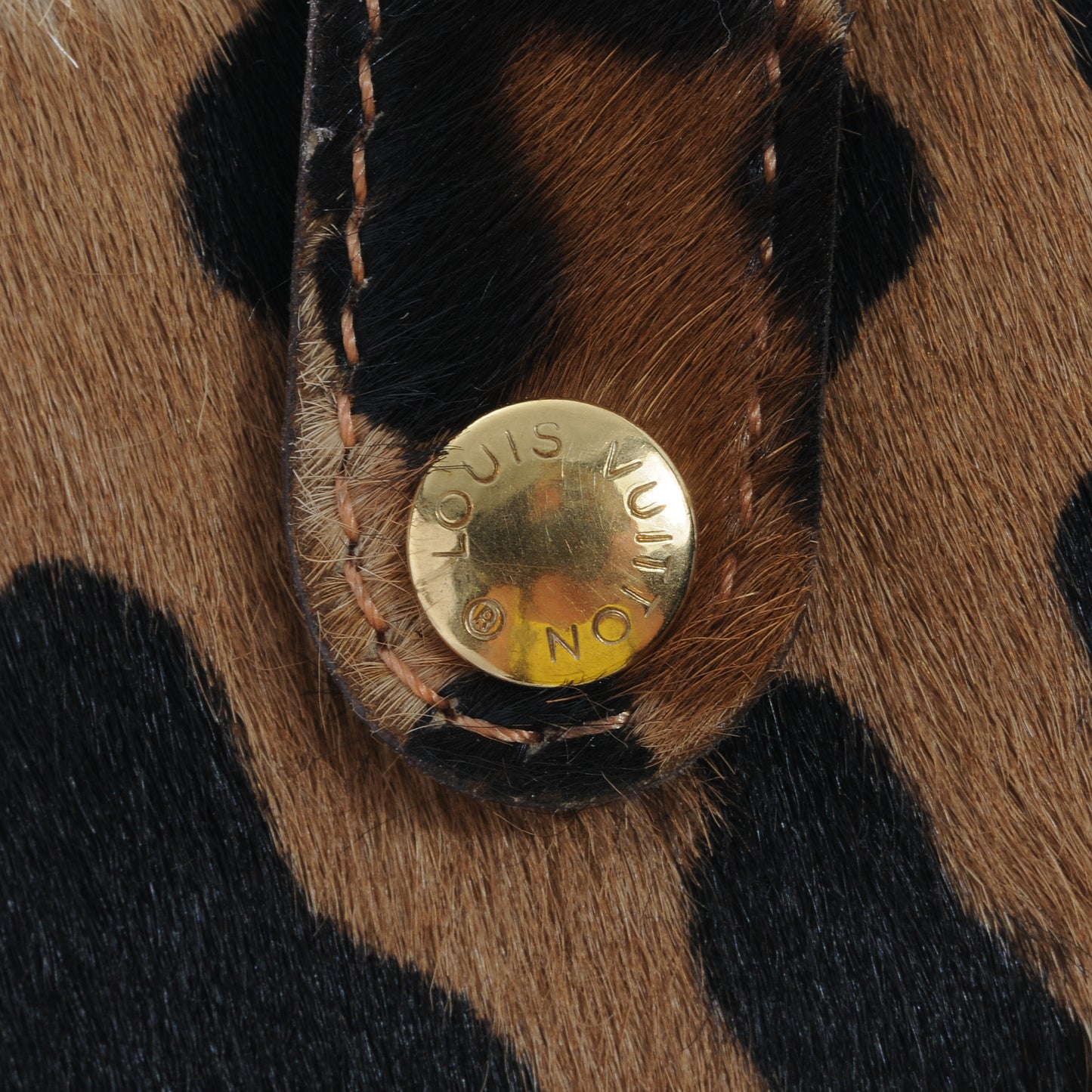 Monogram Azzedine Alaia Leopard Print Pony Hair Accessories Pouch