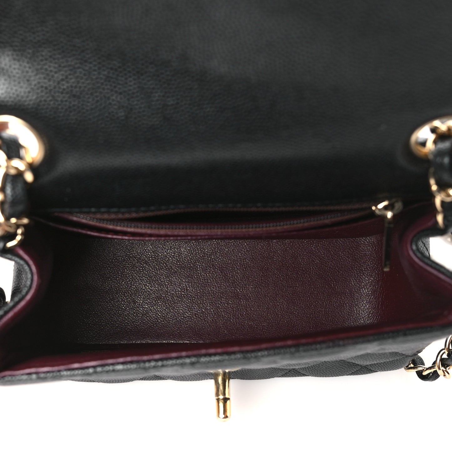Caviar Quilted Mini Square Flap Black