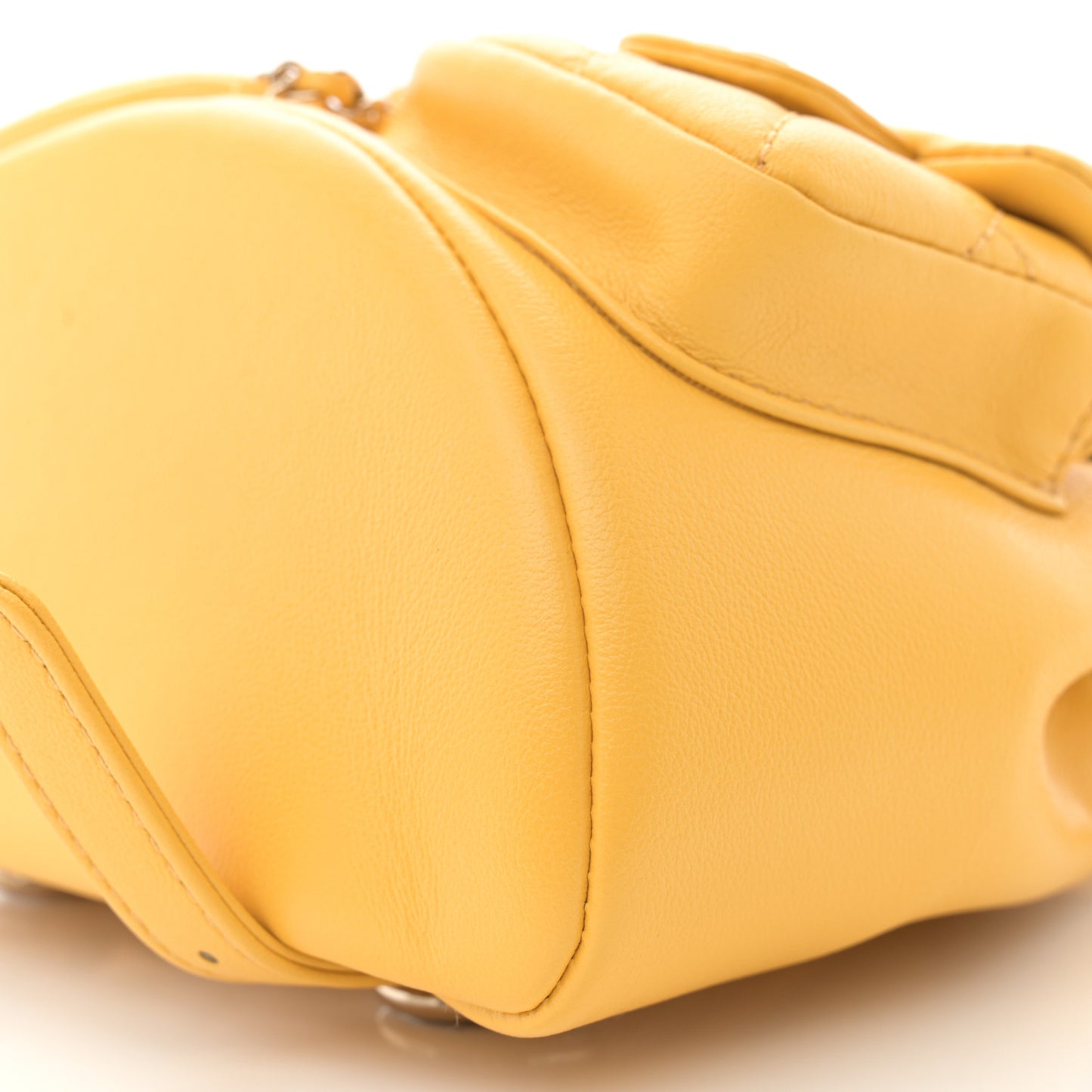 Quilted Small Duma Pockets Drawstring Backpack Yellow
