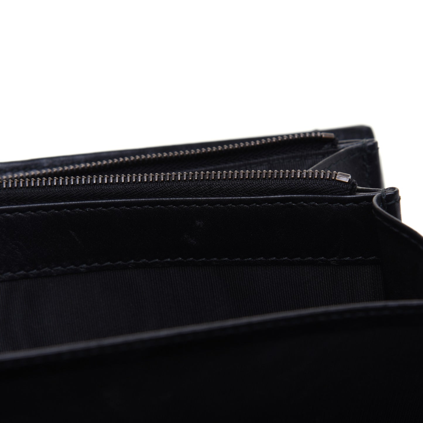 Calfskin Matelasse GG Marmont Chain Wallet Black