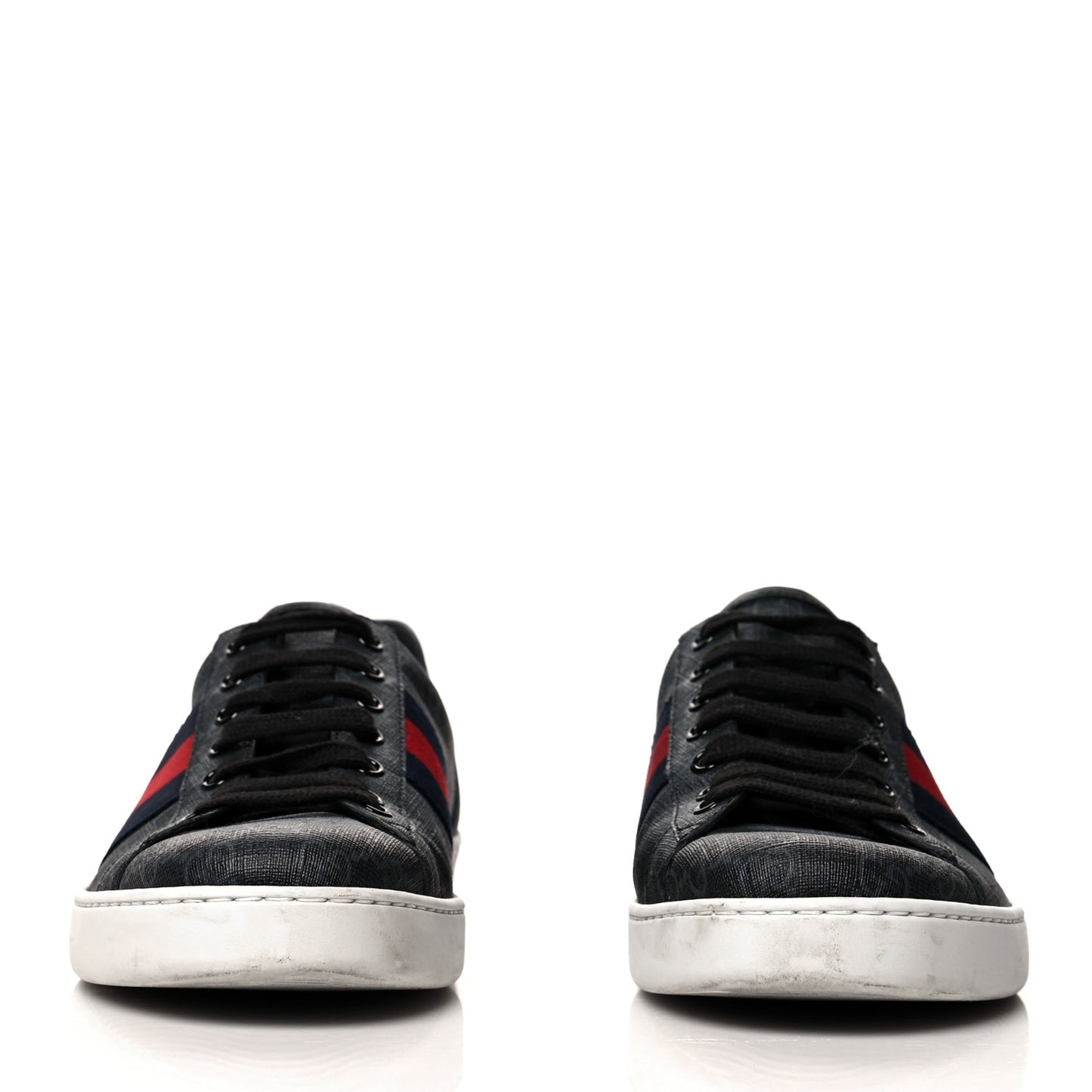 GG Supreme Monogram Ayers Web Mens New Ace Sneakers 8 Black