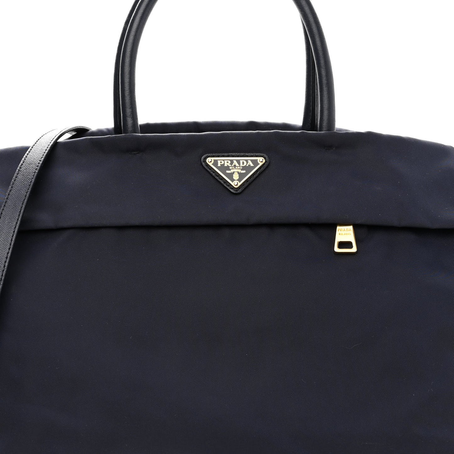 Tessuto Nylon Saffiano Tote Blue