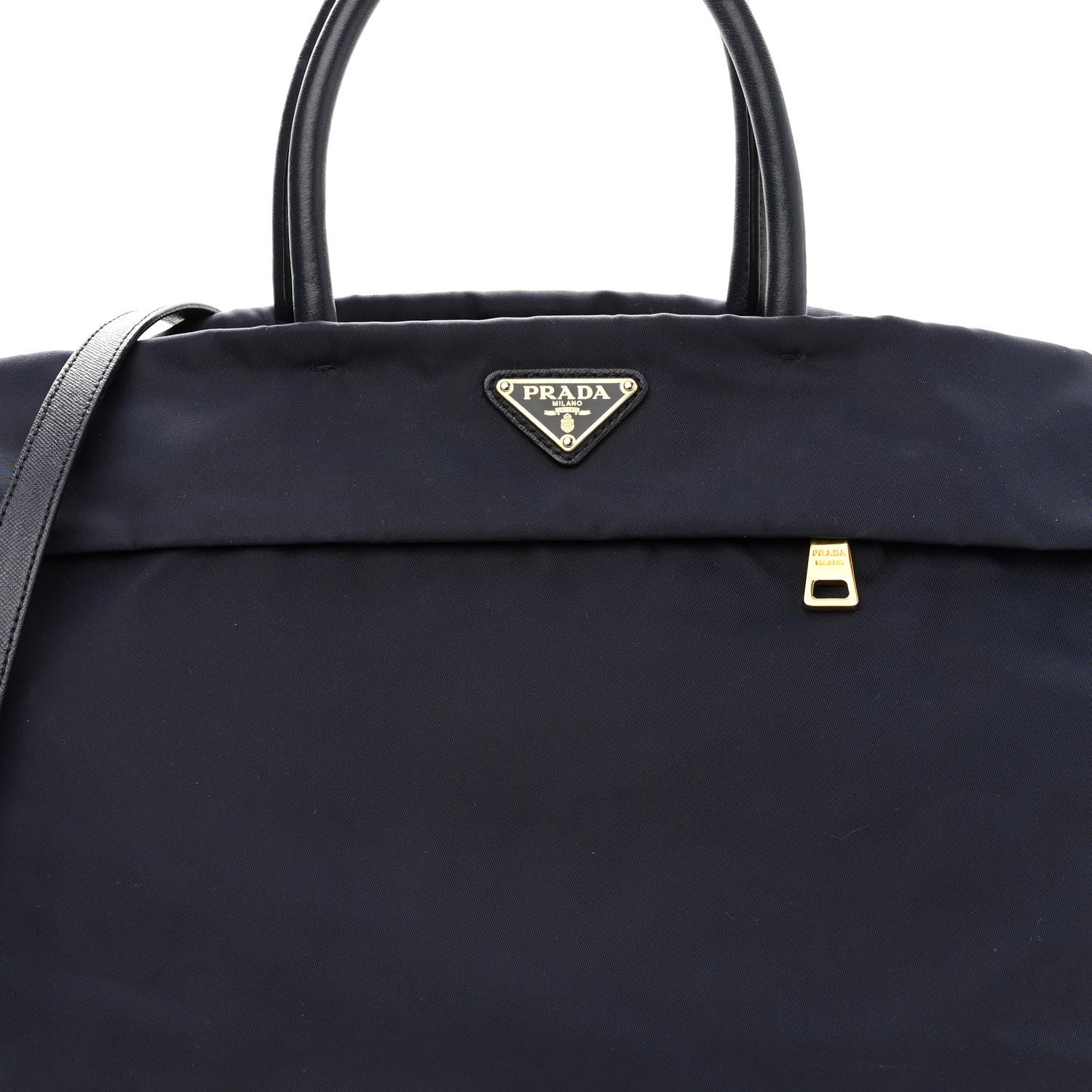Prada Tessuto Nylon Saffiano Tote Blue 6 of 8