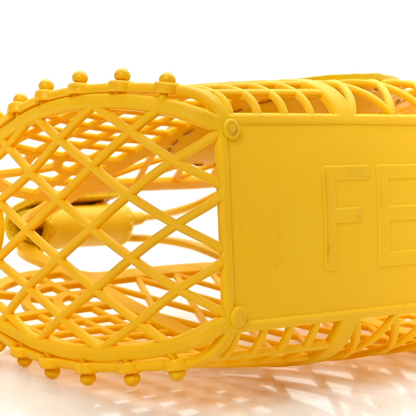 Recycled Plastic Vitello Liberty Matte Small Fendi Basket Limone