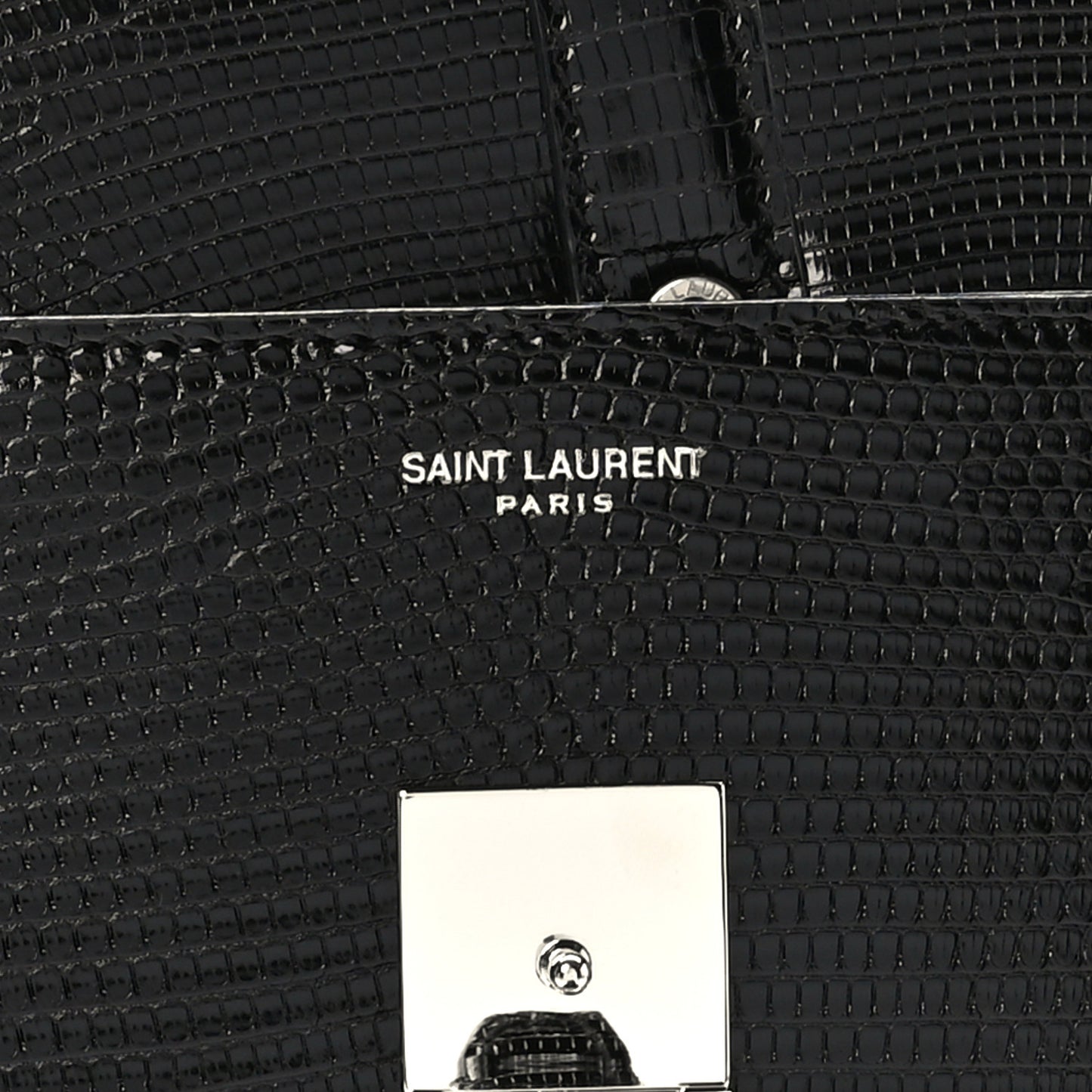 Lizard Le Fermoir Top Handle Bag Small Black