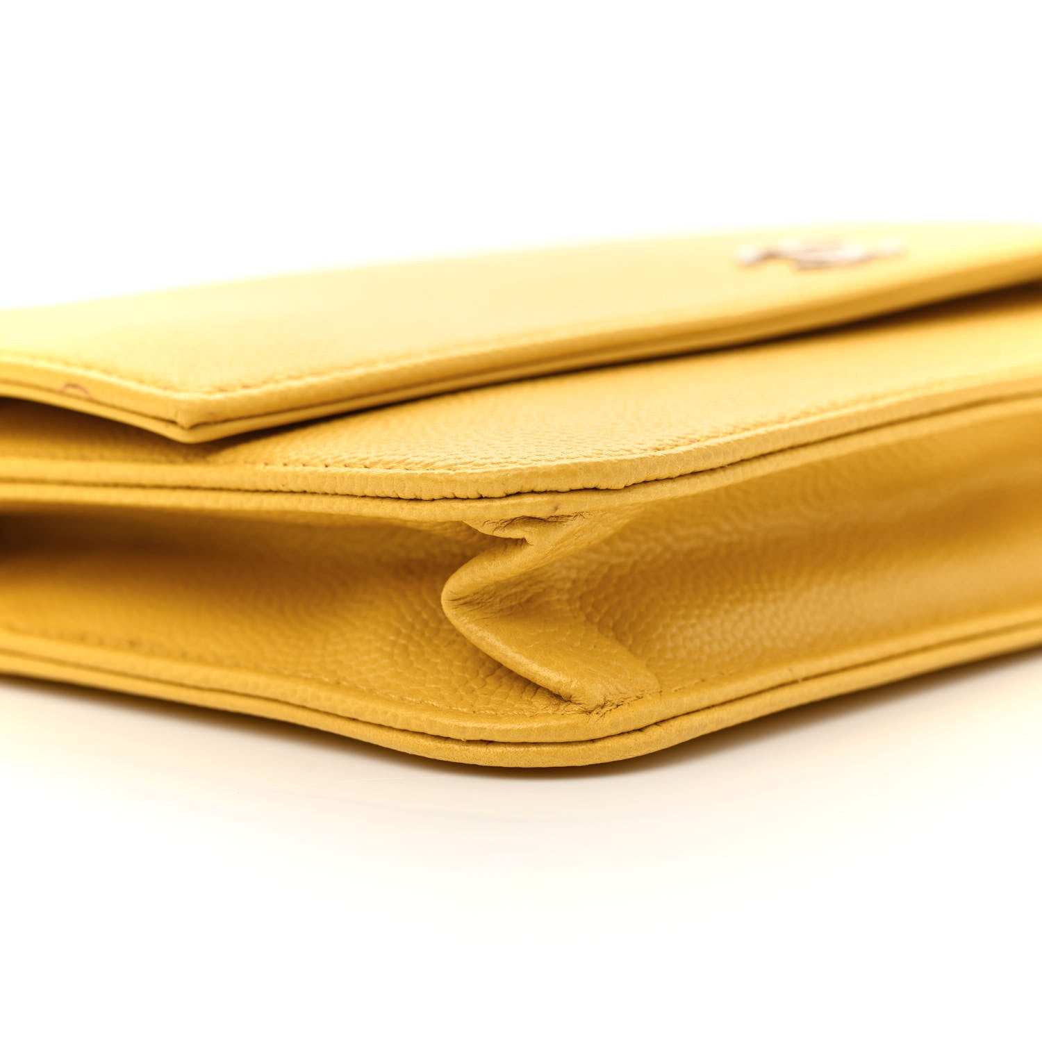 Chanel Caviar Sevruga Wallet on Chain WOC Yellow 9 of 15