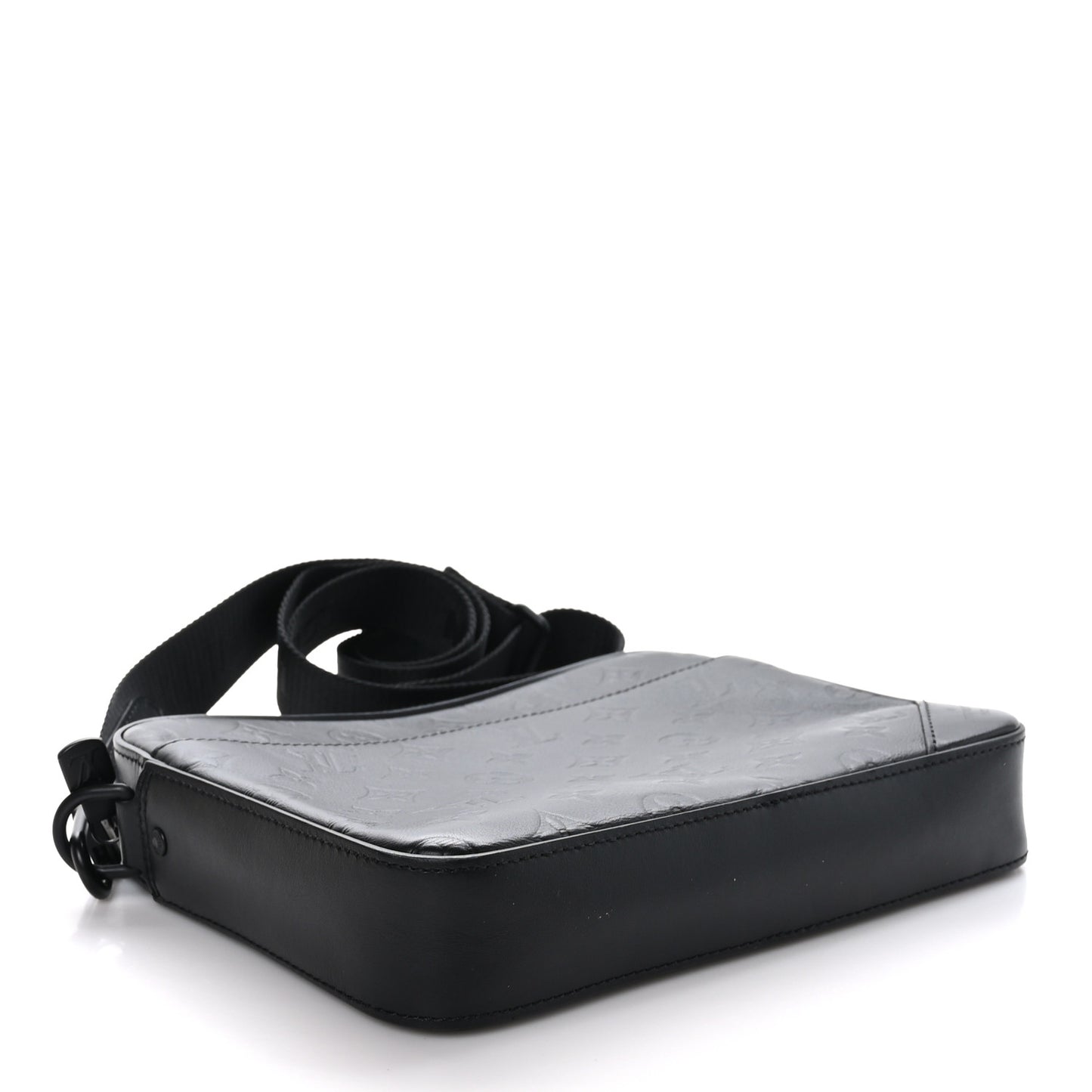 LOUIS VUITTON Calfskin Monogram Shadow Duo Messenger Black