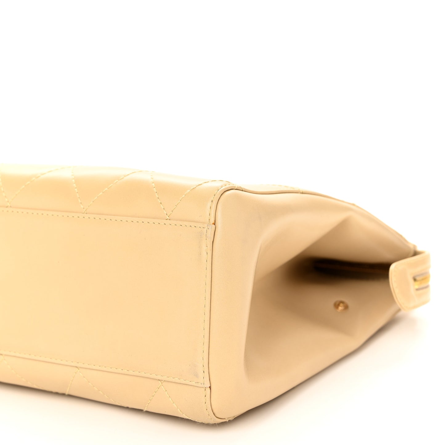 Lambskin Quilted CC Shoulder Bag Beige