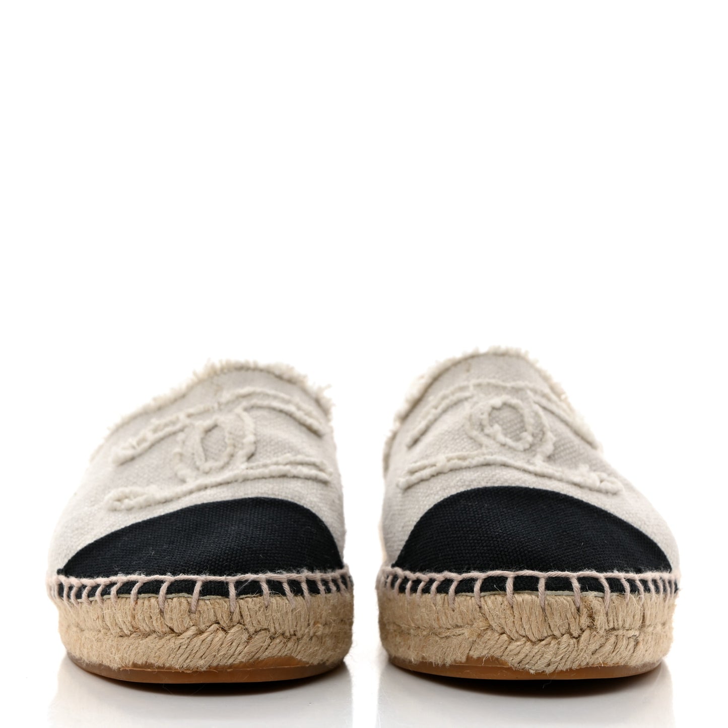 Linen CC Espadrilles 37 White Black